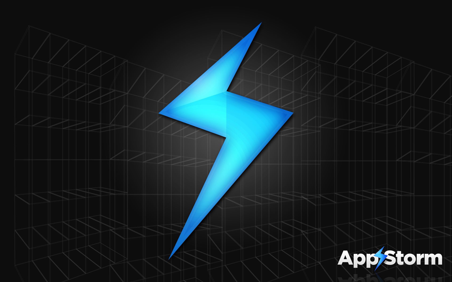 Скачать app storm, apple, mac, черный, синий, пространство обои на рабочий стол