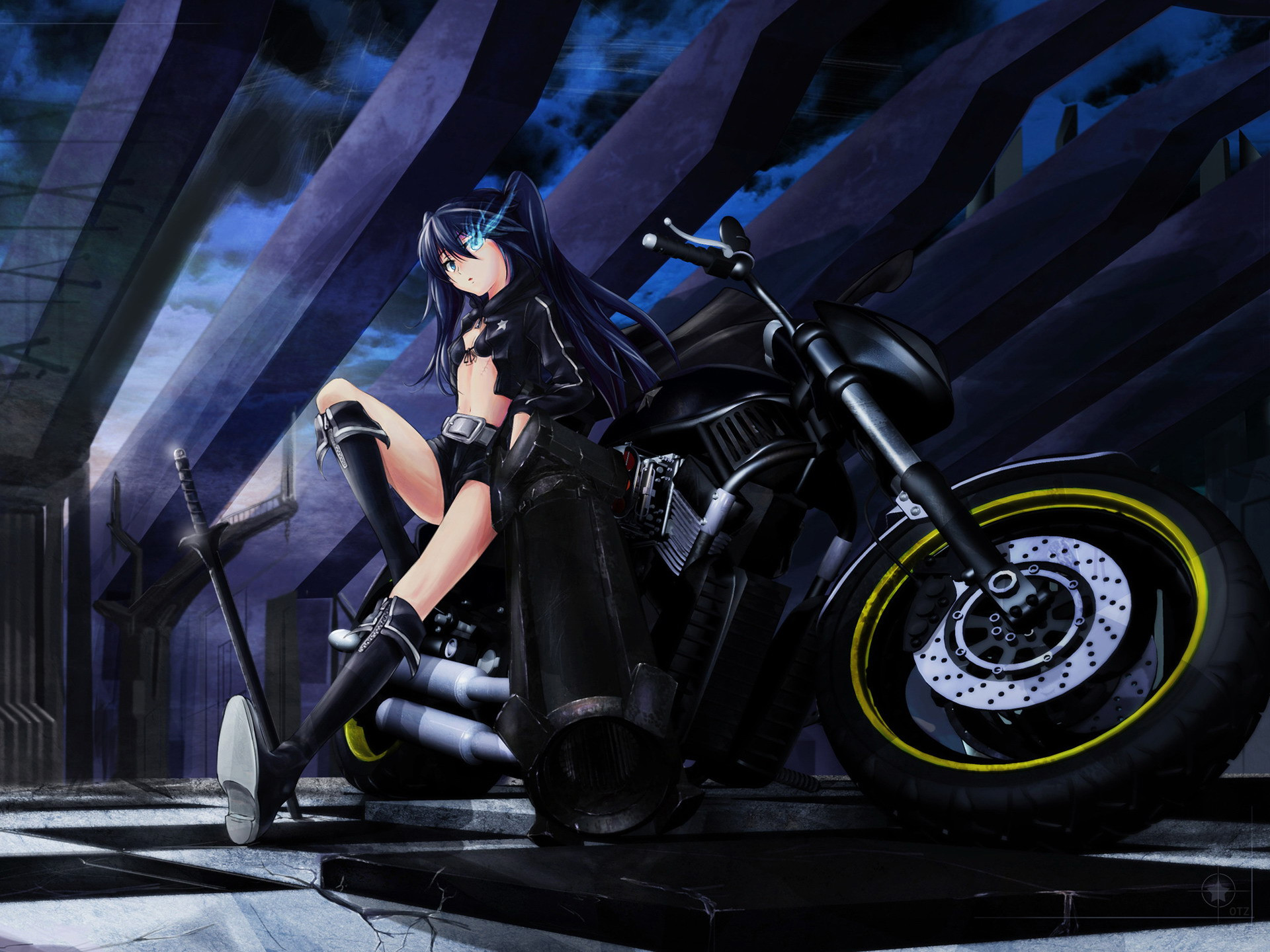 Скачать Black Rock Shooter обои на рабочий стол