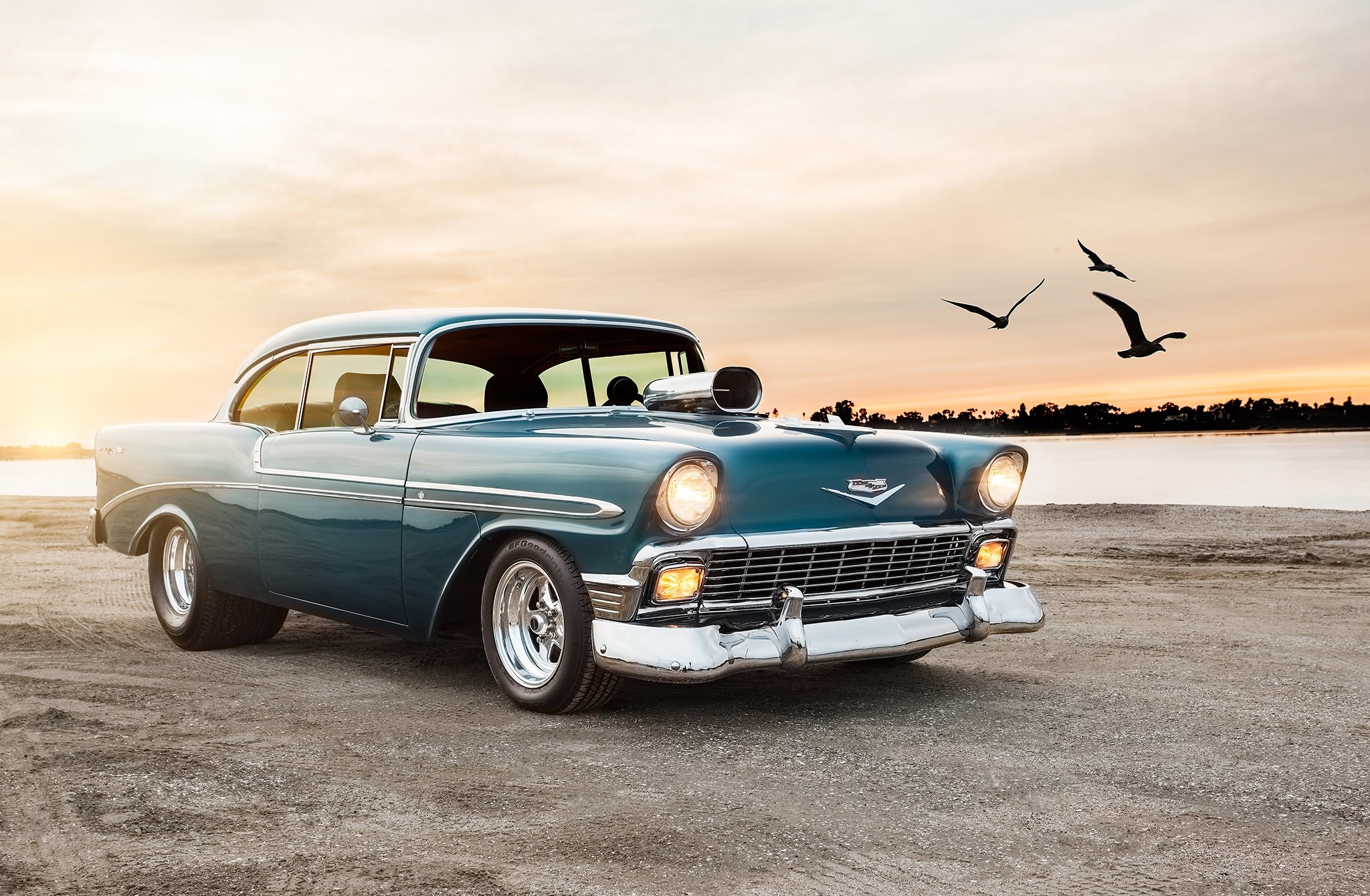 Скачать 1956, chevrolet, bel, air, sport, coupe обои на рабочий стол