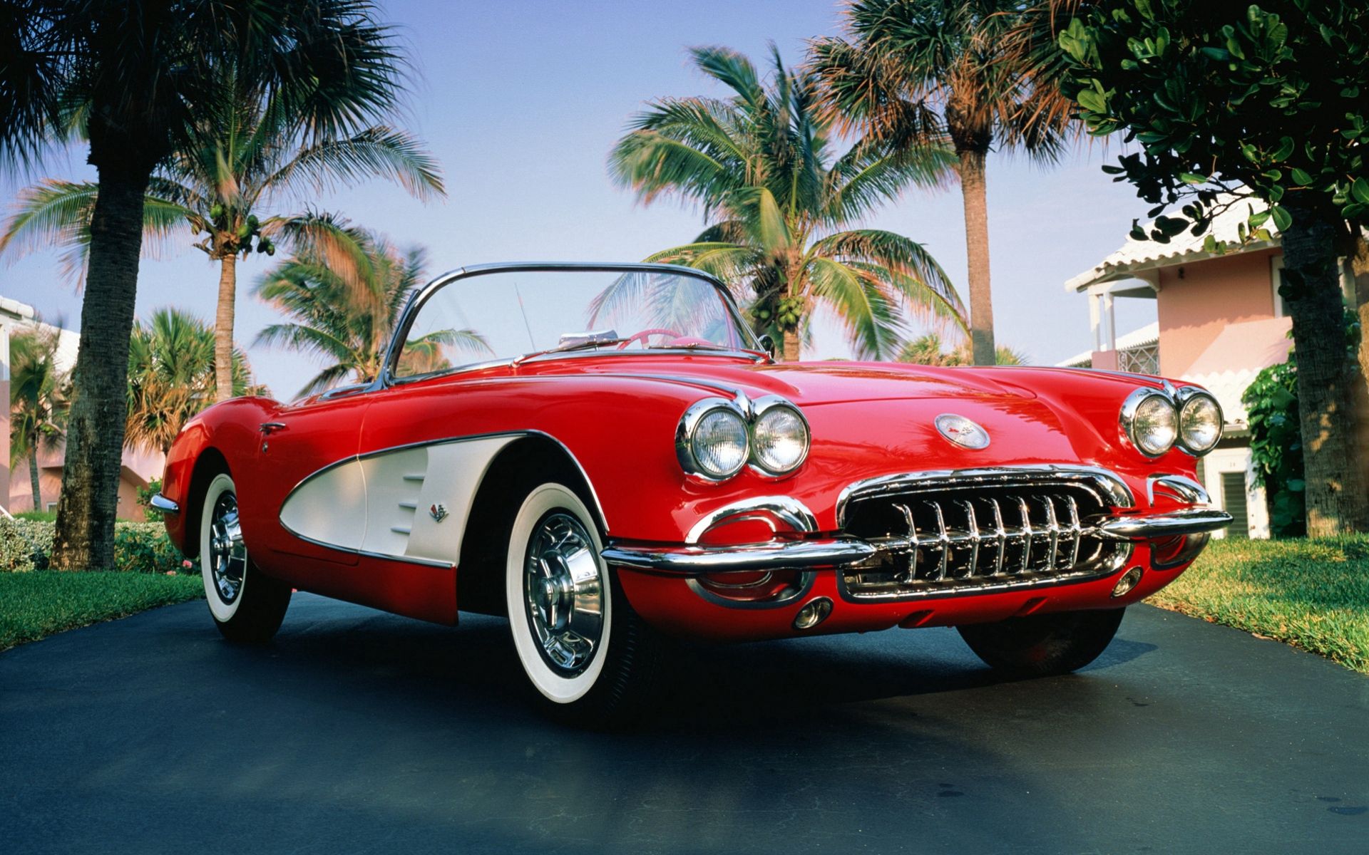 Скачать 1960, chevrolet, corvette, авто обои на рабочий стол