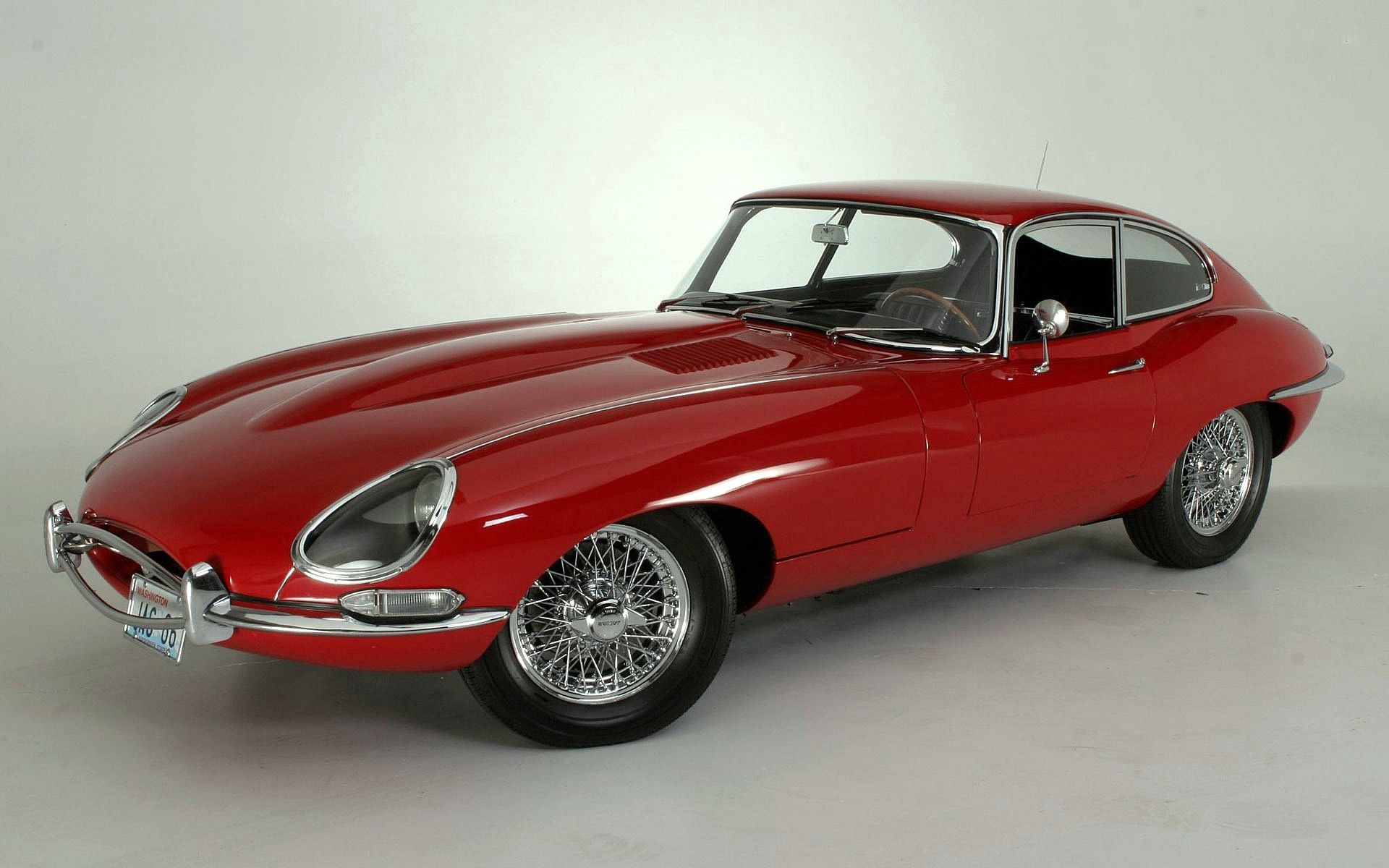 Скачать 1961, e, type jaguar, автомобиль, вид сбоку, красный обои на рабочий стол