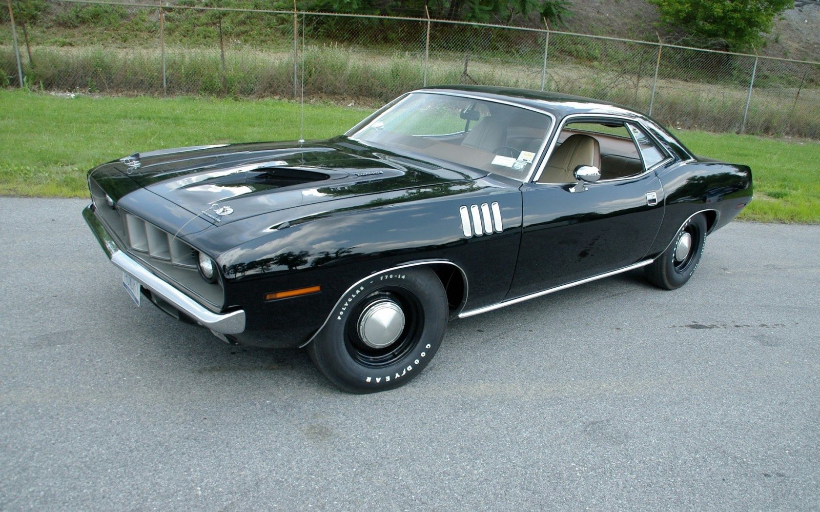 Скачать 1971, cuda, plymouth, black, плимут, чёрный обои на рабочий стол