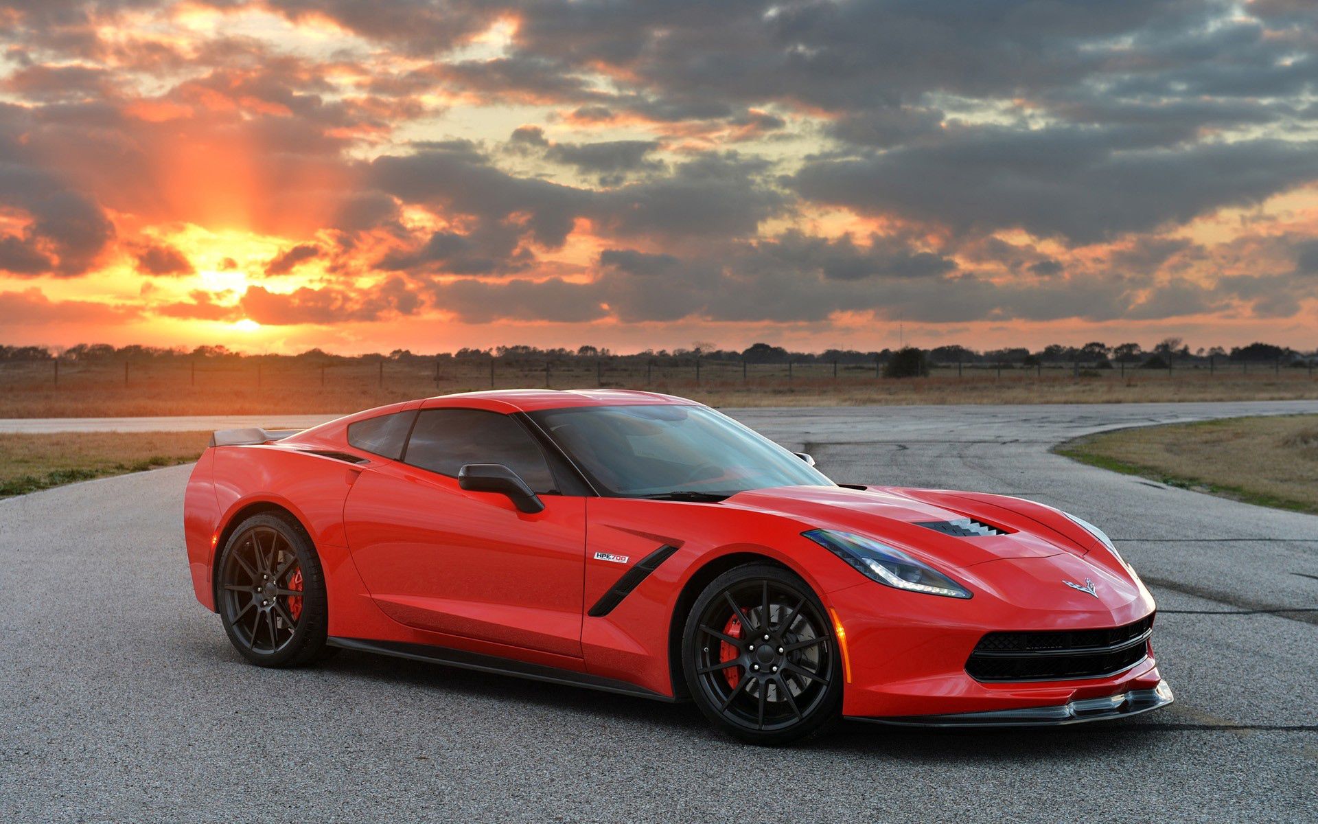 Скачать 2014, hennessey, corvette, stingray, красный, авто обои на рабочий стол