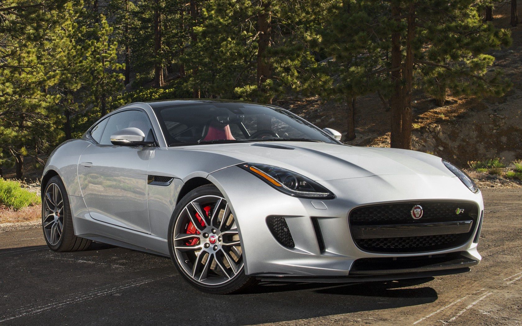 Скачать 2015, jaguar, f type, серый, вид сбоку обои на рабочий стол