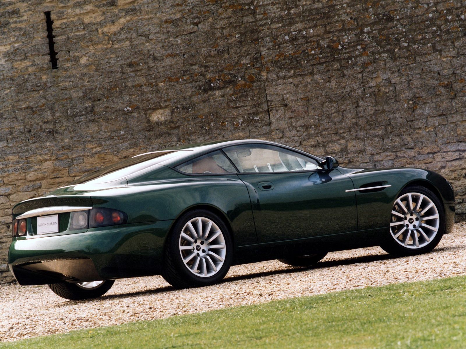 Скачать aston martin, 1998, зеленый, вид сбоку, концепт кар, авто обои на рабочий стол