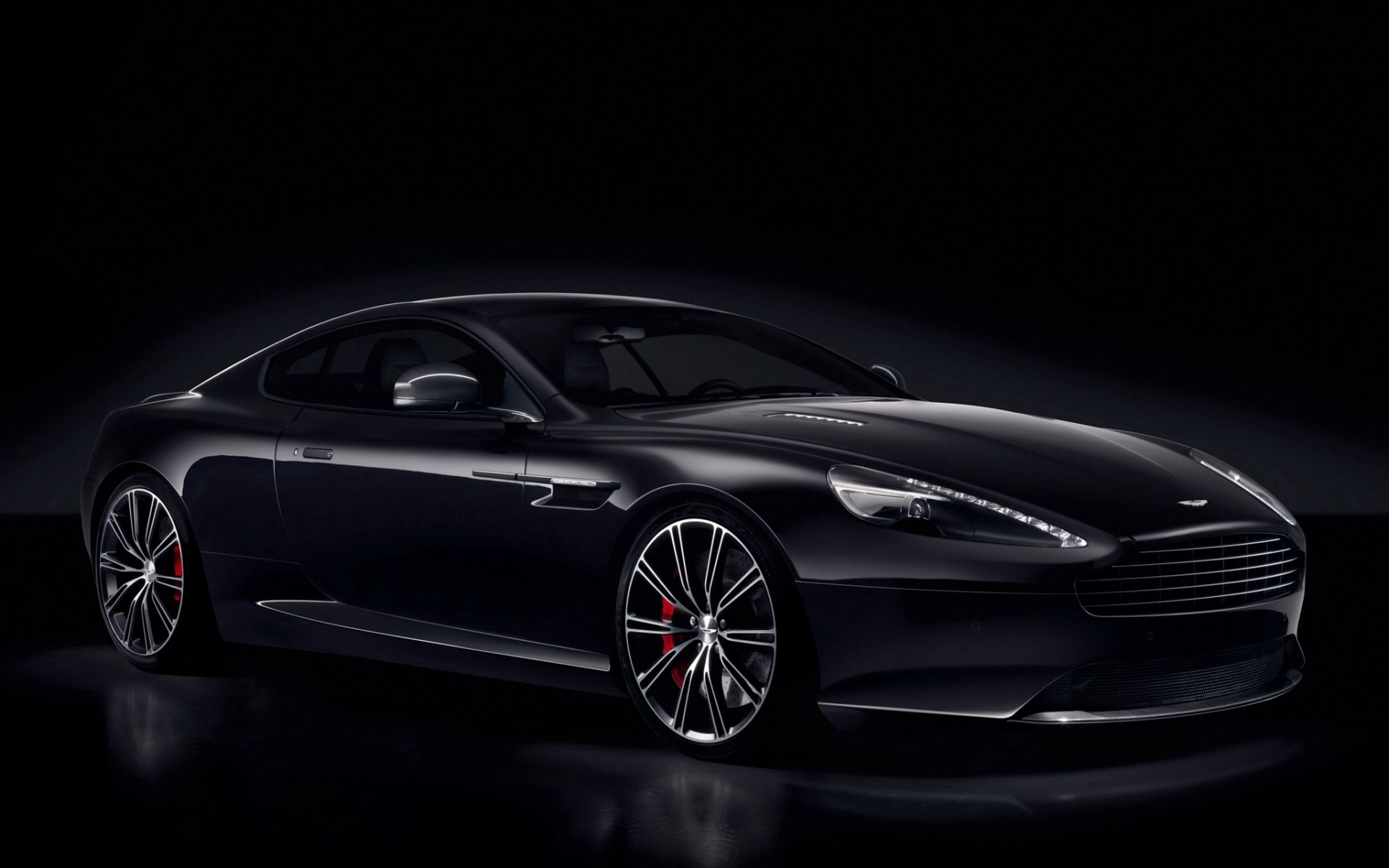 Скачать aston martin, db9, черный, вид сбоку, carbon black обои на рабочий стол