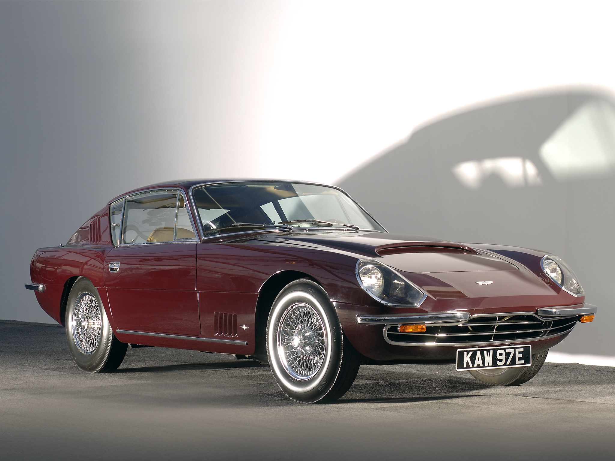 Скачать aston martin, dbsc, 1966, красный, вид сбоку, стиль, астон мартин, ретро, авто, тень обои на рабочий стол