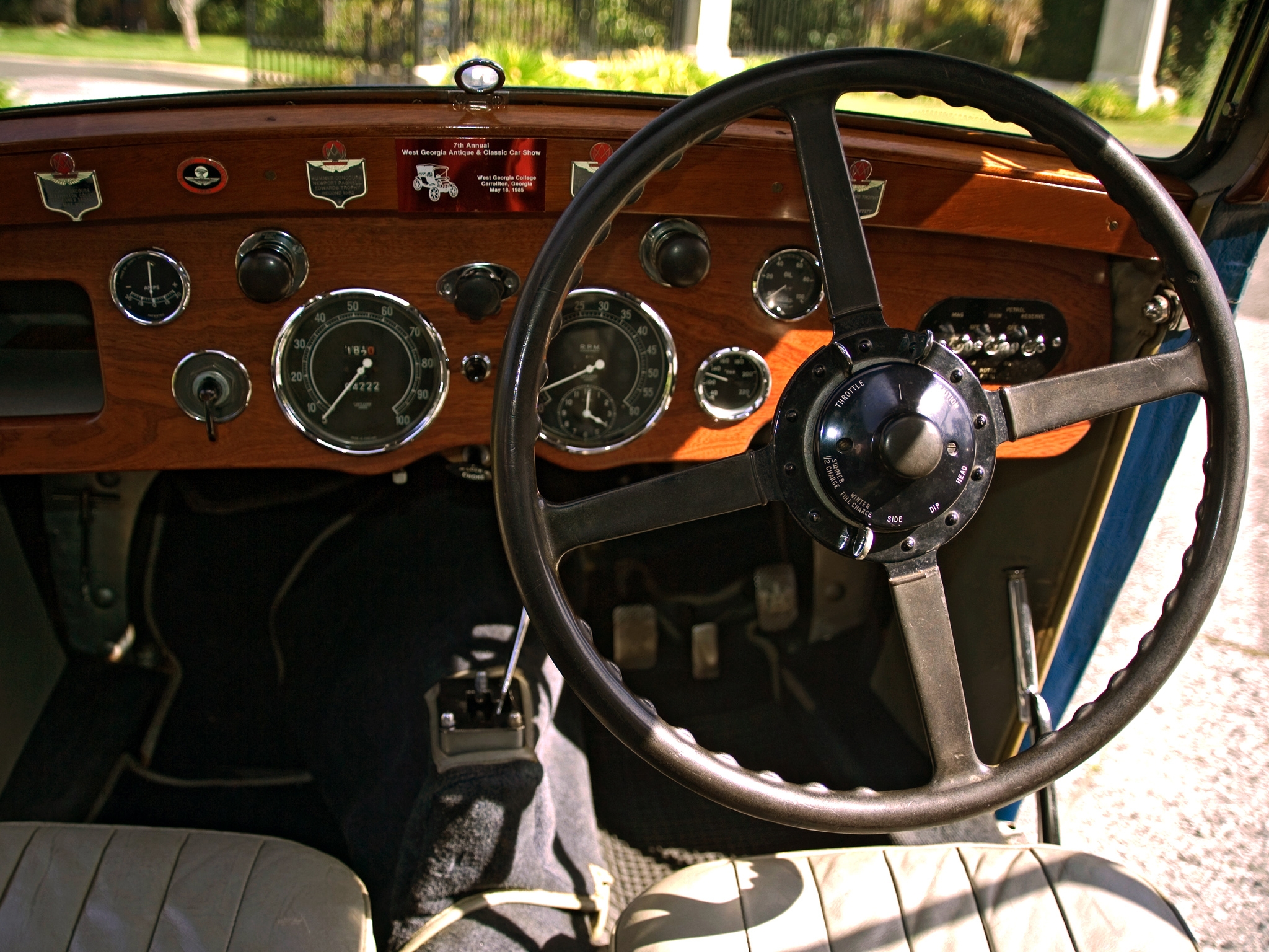 Скачать aston martin, mkii, 1934, салон, руль, спидометр обои на рабочий стол