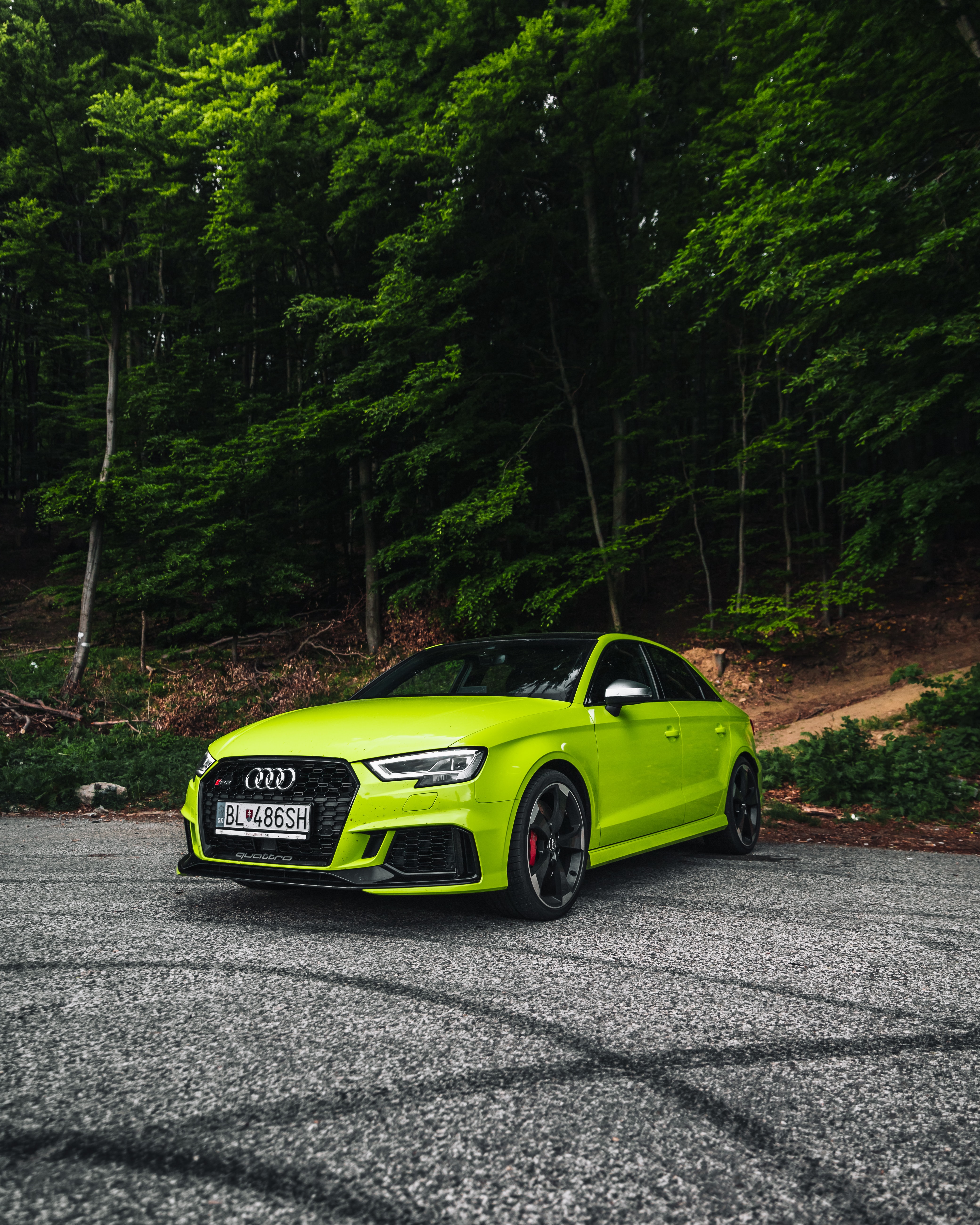 Скачать audi rs4, audi, автомобиль, спорткар, зеленый обои для телефона