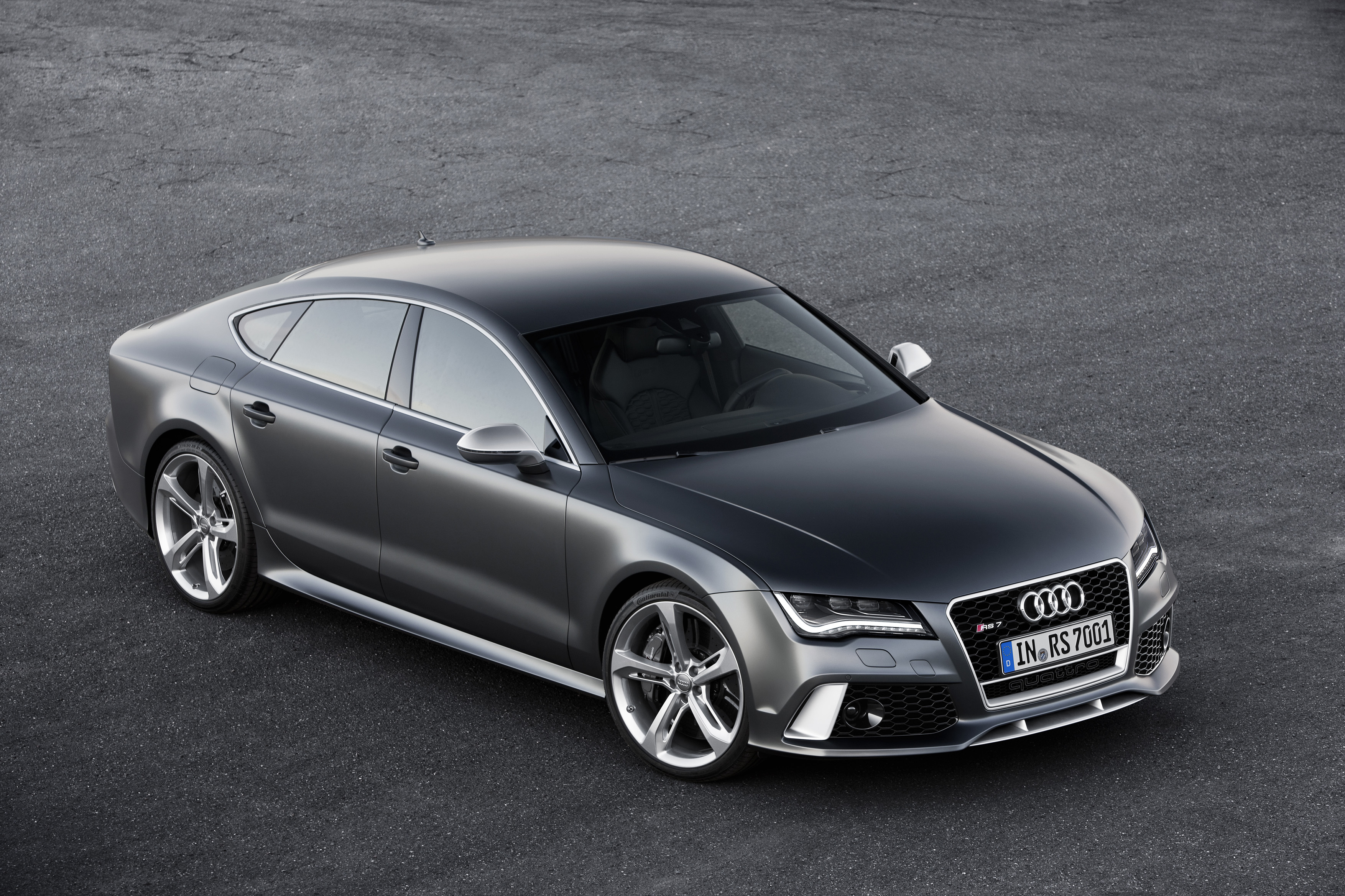 Скачать audi, rs7, черный, вид сбоку обои на рабочий стол