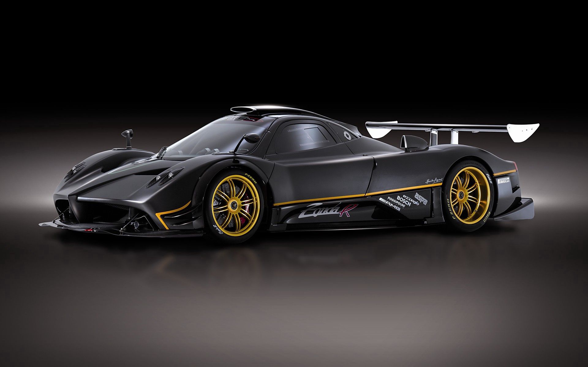 Скачать авто, zonda, серый, вид слева обои на рабочий стол