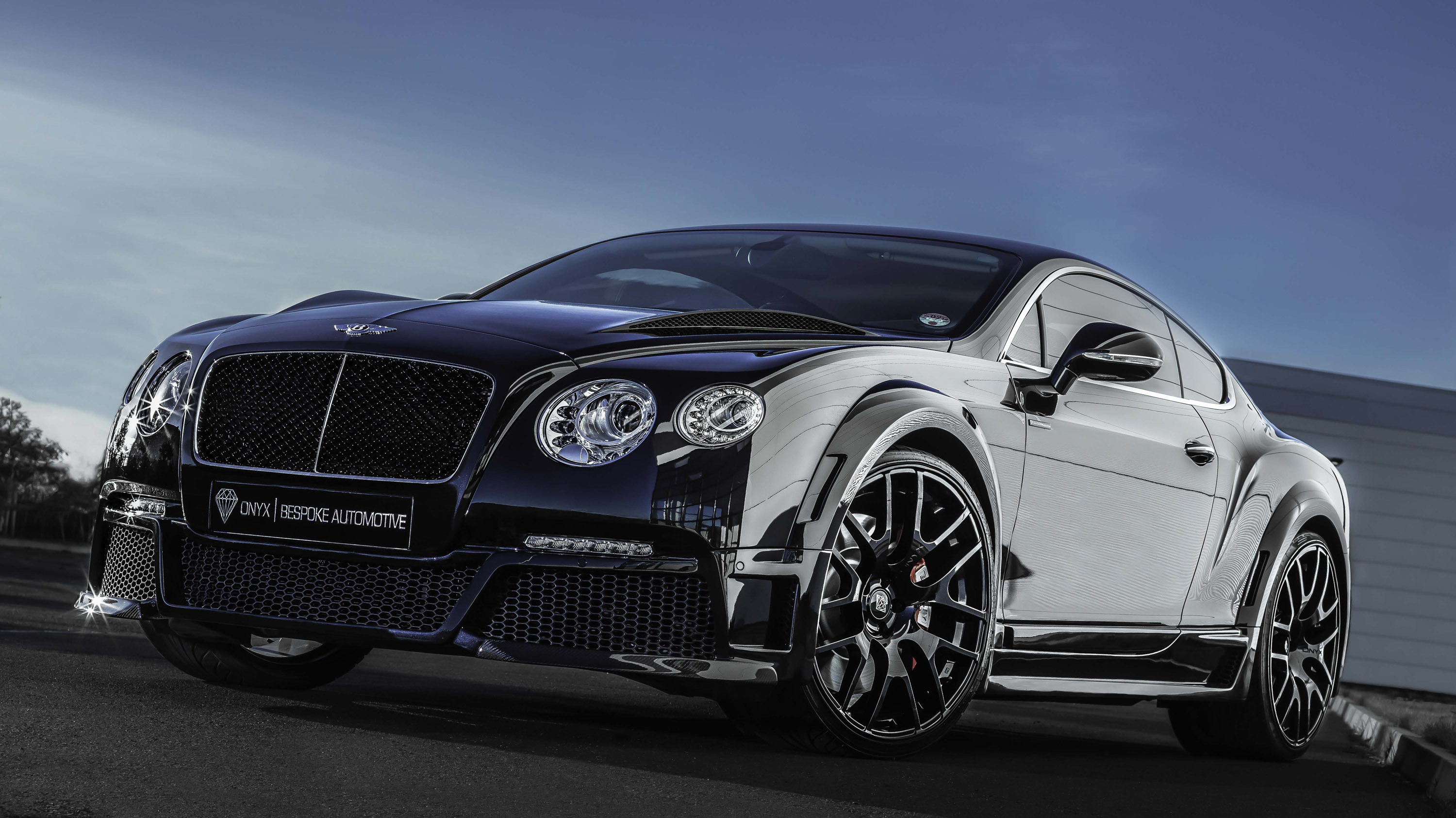 Скачать bentley, continental, gt, onyx, tuning, black, front обои на рабочий стол