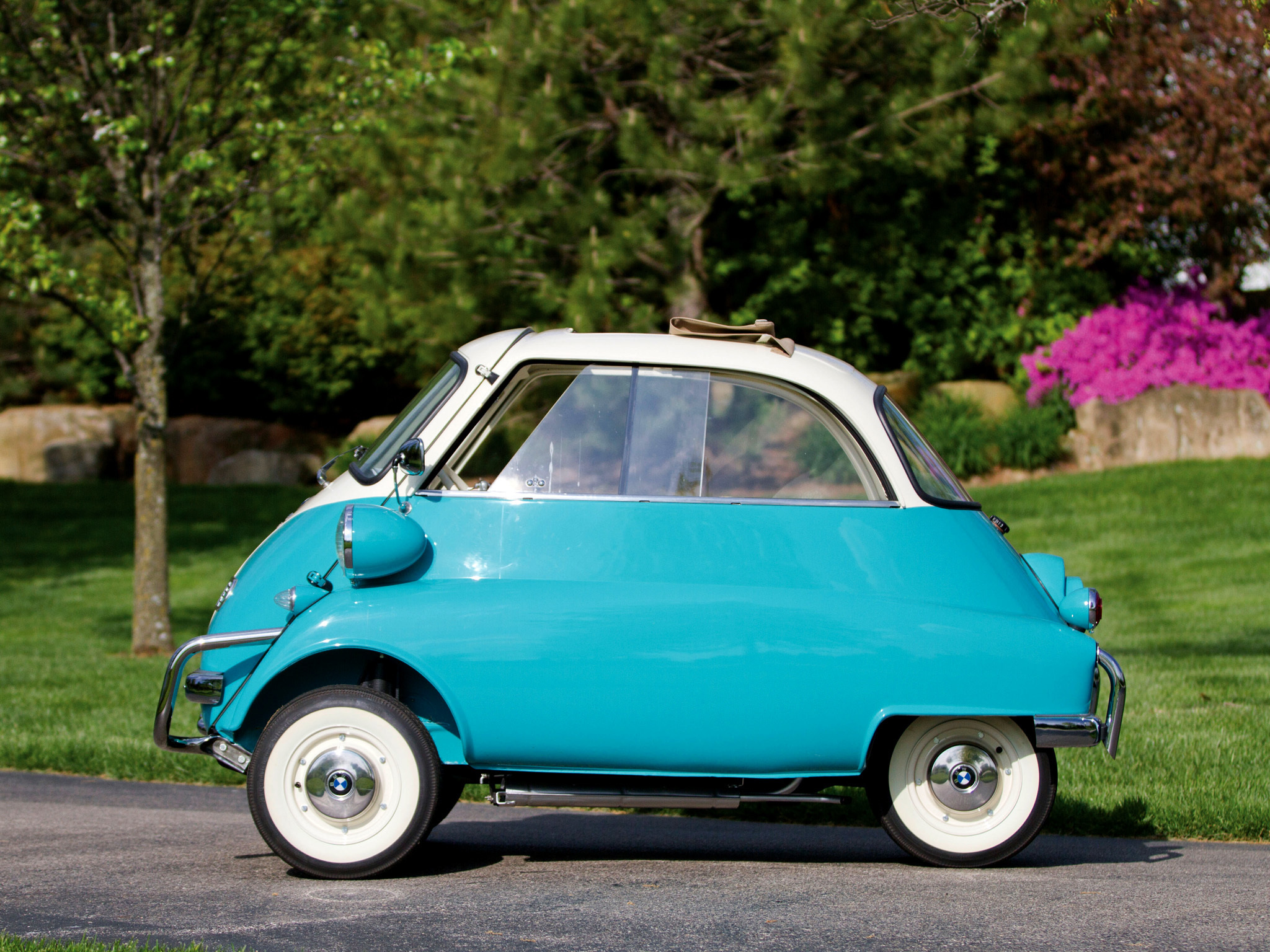 Скачать bmw, 1957 bmw, вид сбоку, isetta 300 обои на рабочий стол