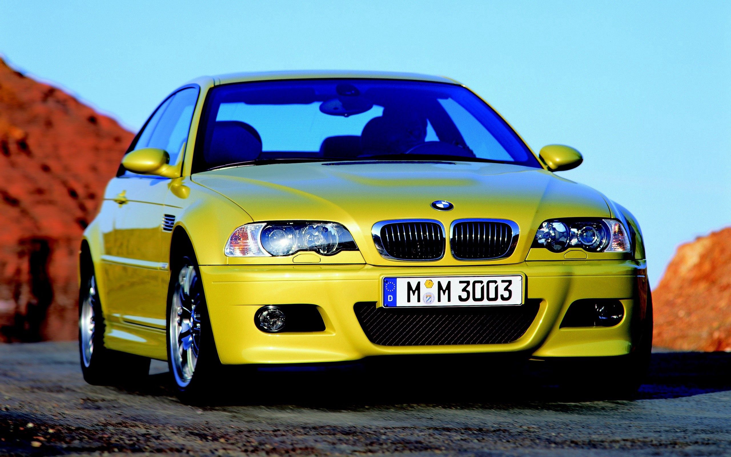 Скачать bmw e46 m3, авто, желтый, стиль, движение обои на рабочий стол