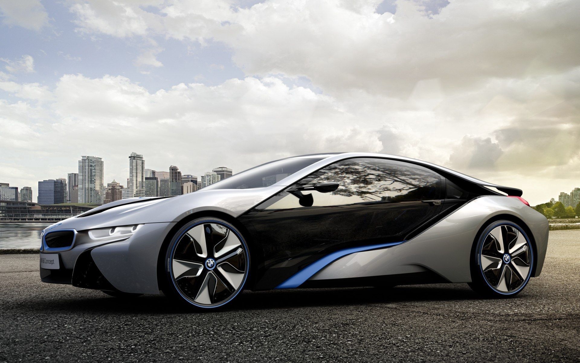 Скачать bmw, i8, концепция, авто, темный обои на рабочий стол