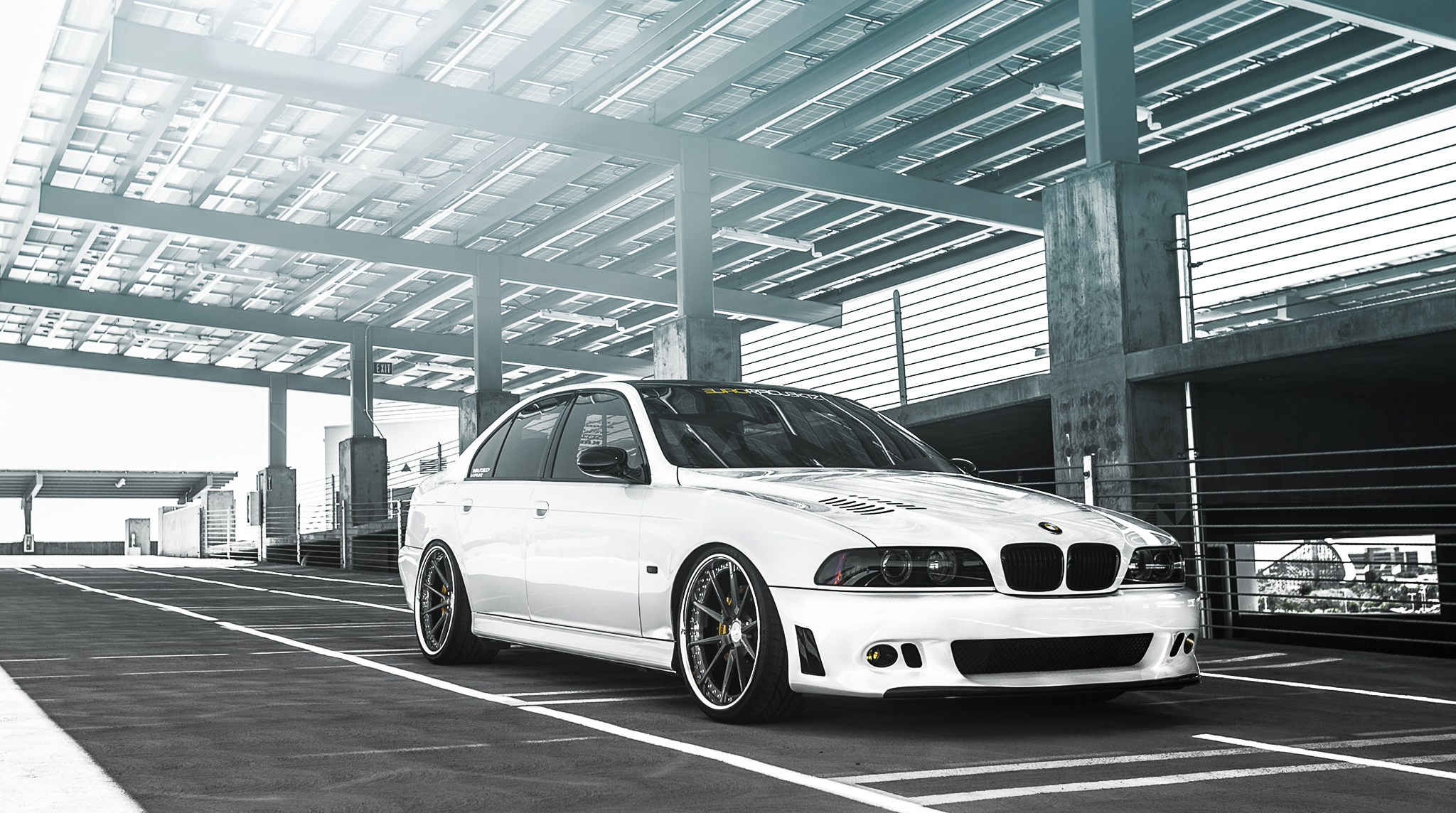 Скачать bmw m5, бмв, tuning, белый, white, 5 series, седан, e39 обои на рабочий стол