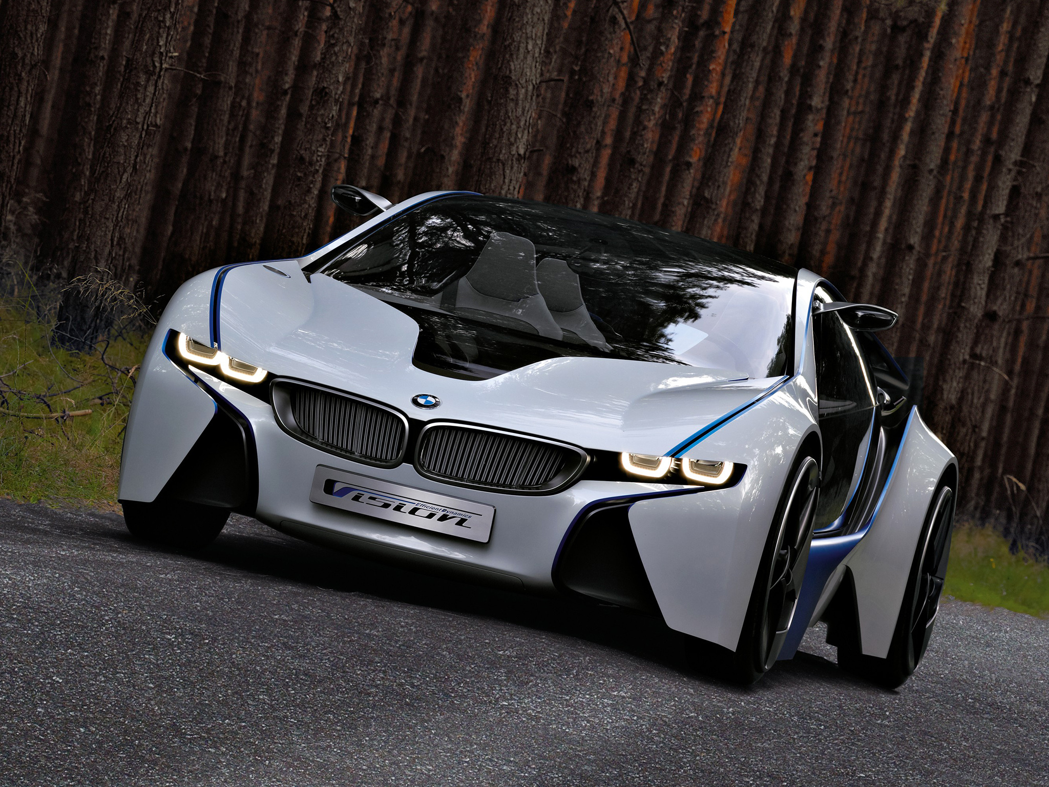 Скачать bmw, vision, efficientdynamics, concept, вид спереди обои на рабочий стол