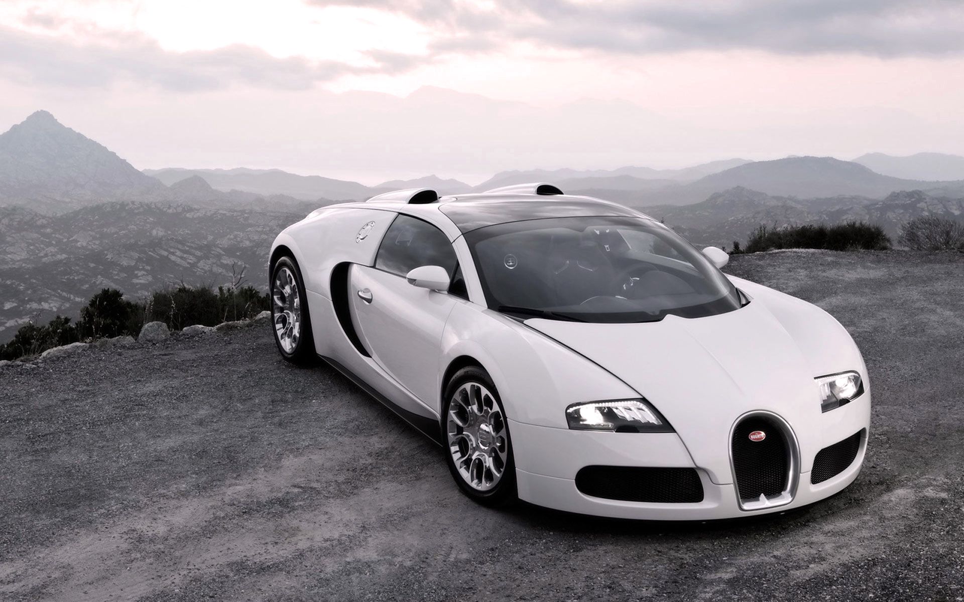 Скачать bugatti, veyron, авто, спорткар, белый, капот, фары, люкс обои на рабочий стол