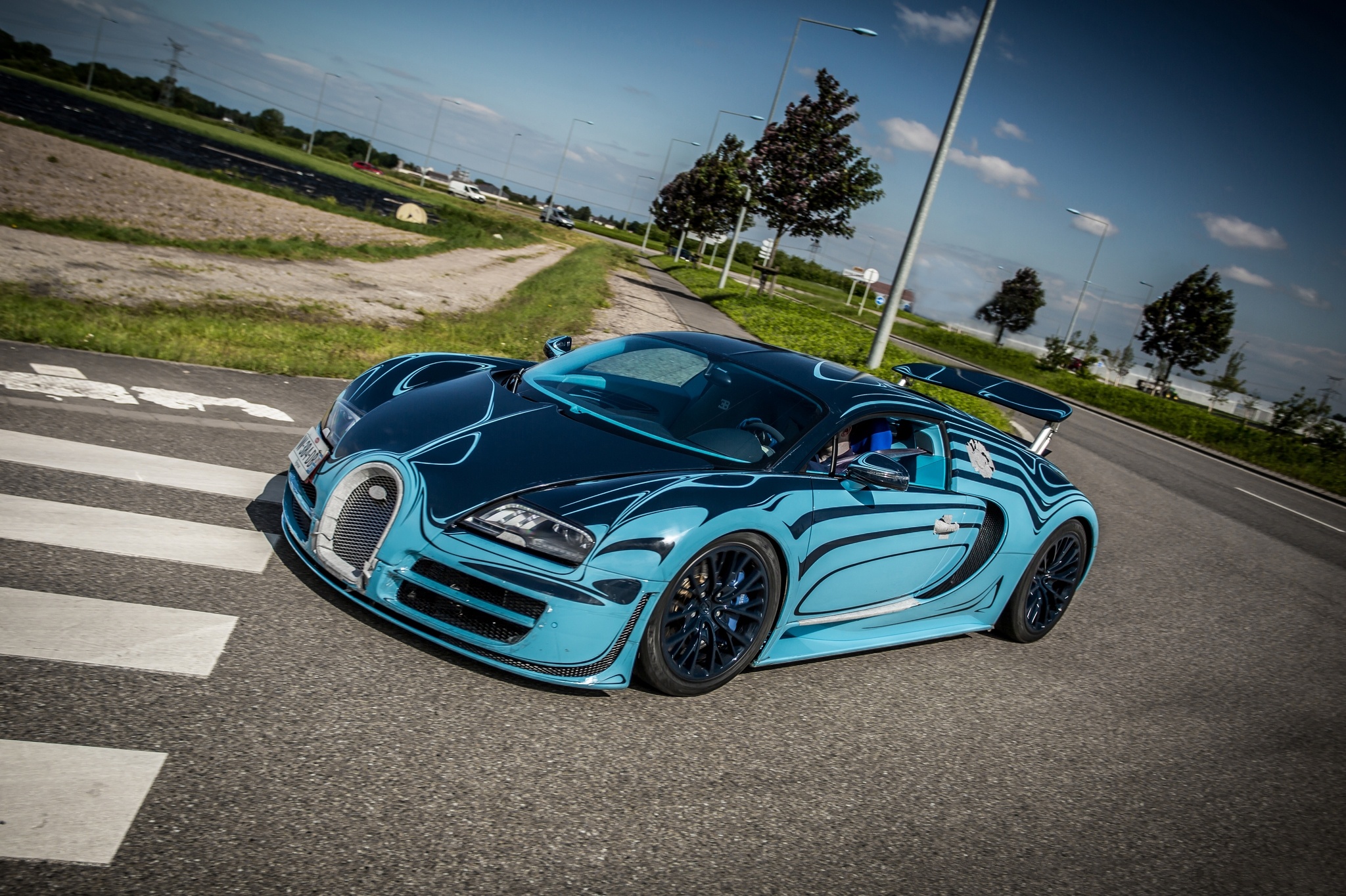 Скачать bugatti, veyron, super, sport, saphir bleu, supercar обои на рабочий стол