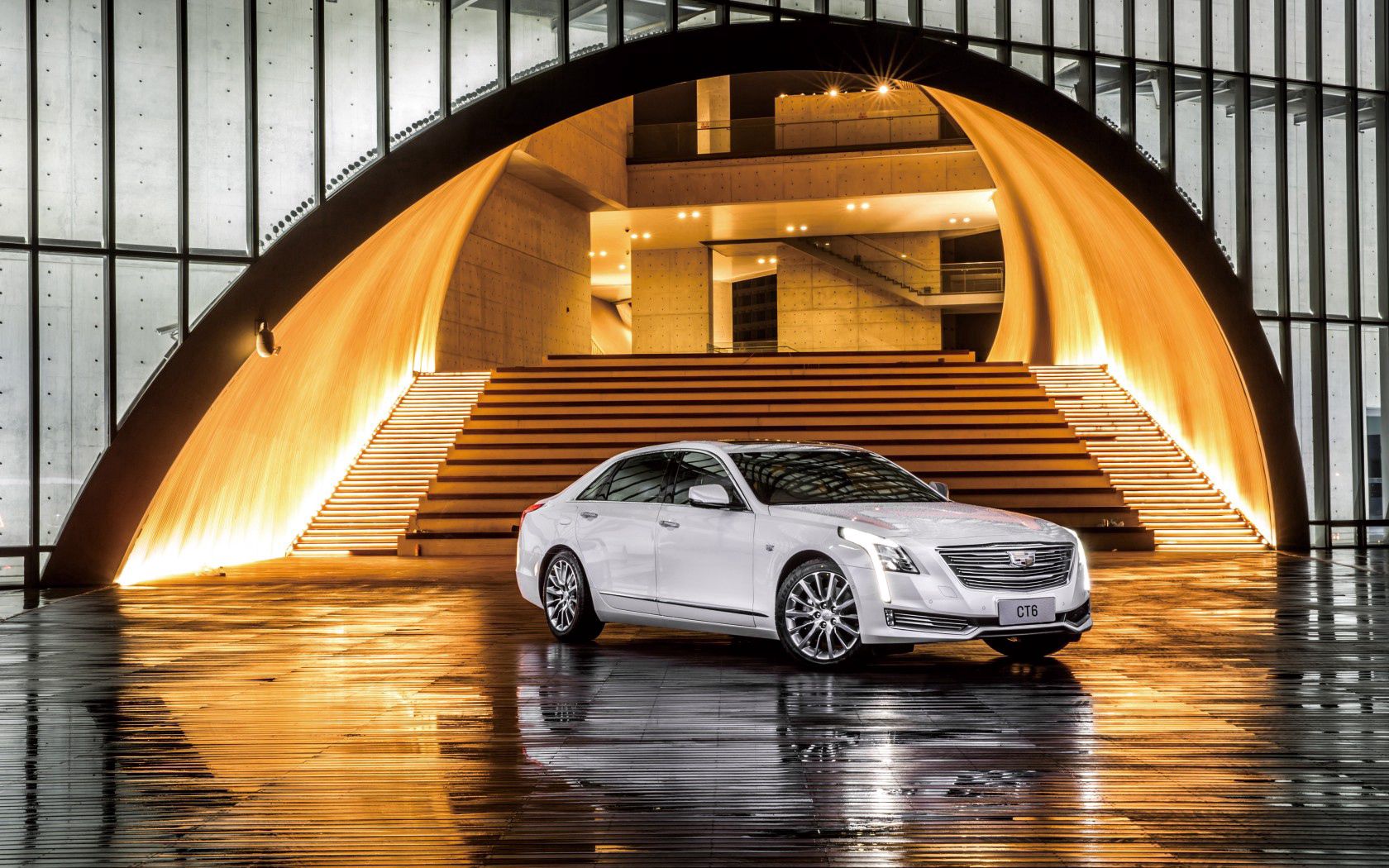 Скачать cadillac, ct6, белый, вид сбоку обои на рабочий стол