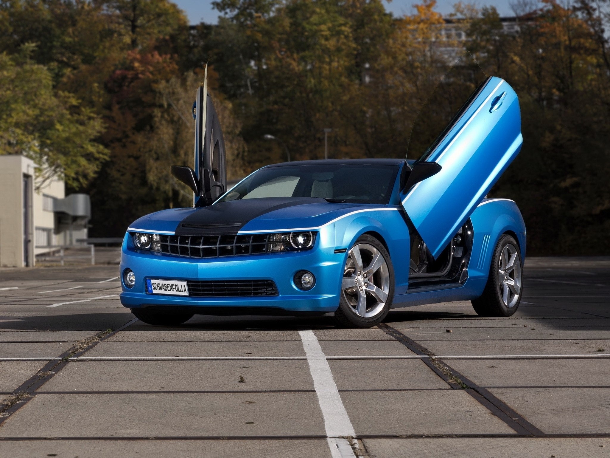 Скачать chevrolet camaro, авто, машина, автомобили, машины, двери обои на рабочий стол