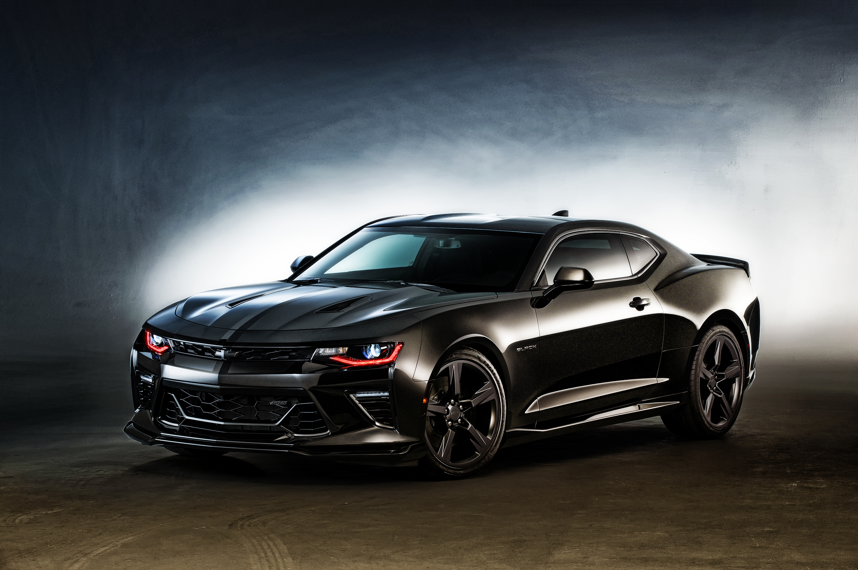 Скачать chevrolet, camaro, концепт, черный, вид сбоку обои на рабочий стол