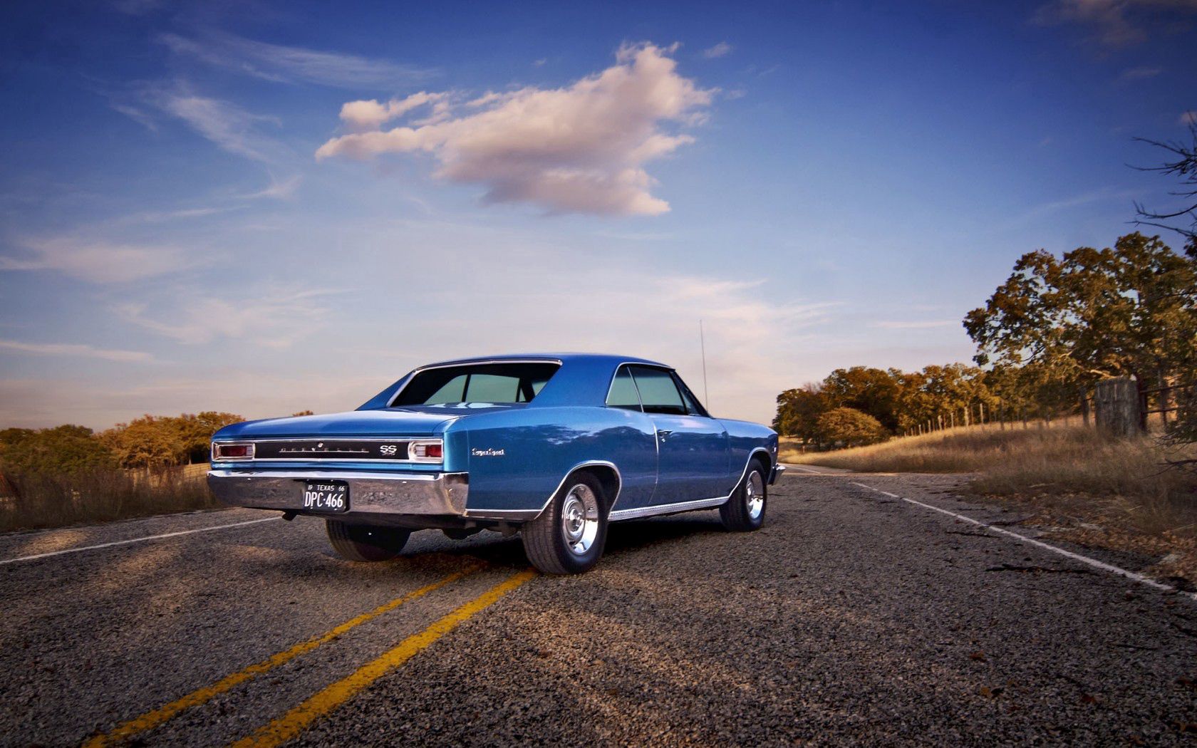 Скачать chevrolet, chevelle, 1966, вид сзади обои на рабочий стол