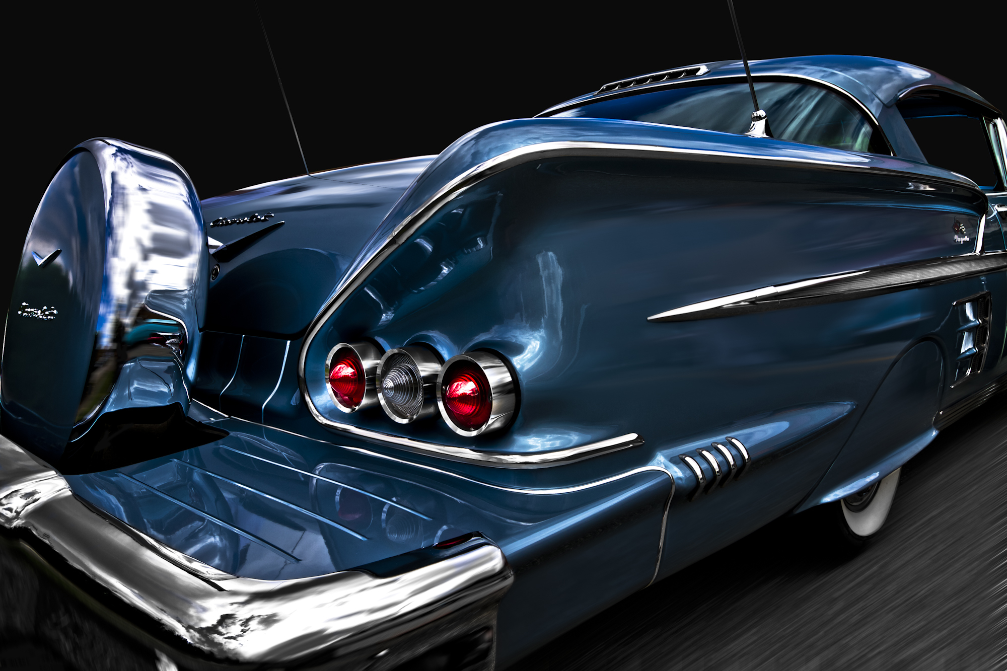 Скачать chevrolet, impala, 1958, бампер, классика, ретро обои на рабочий стол