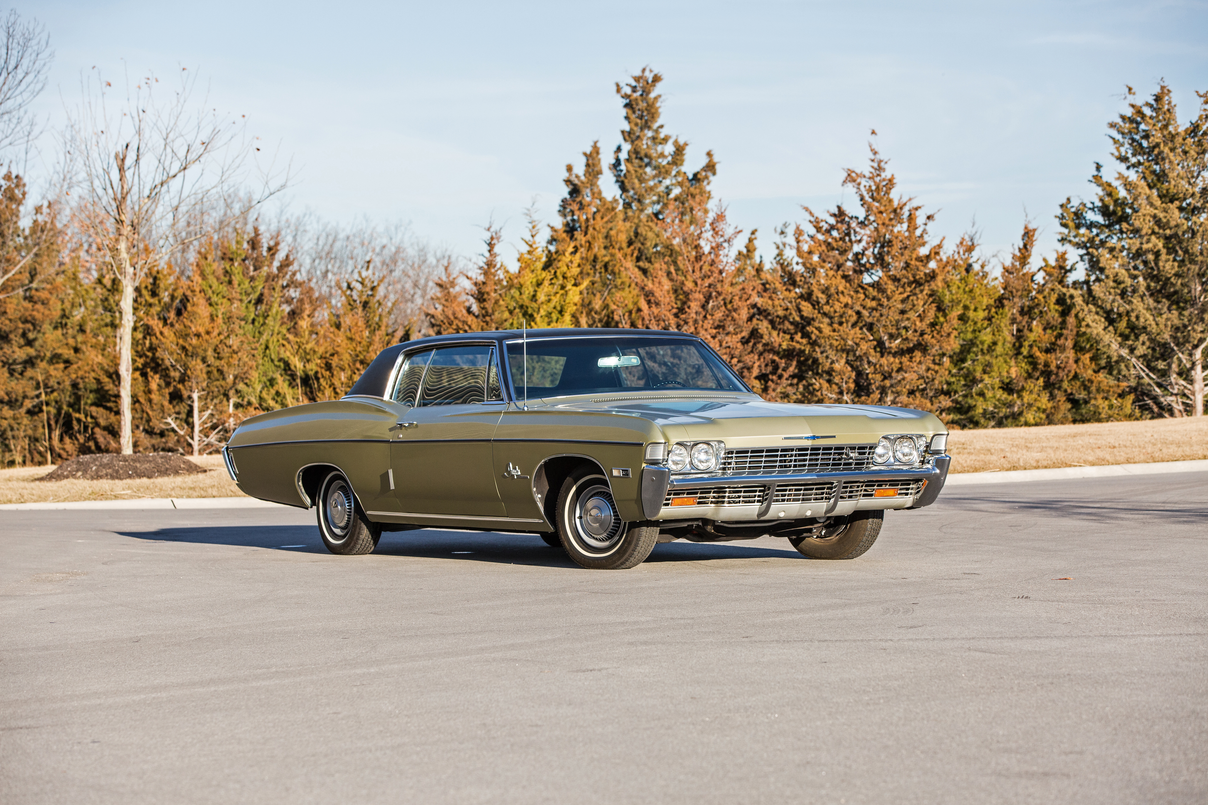 Скачать chevrolet, impala ss, 1968, купе, вид сбоку обои на рабочий стол