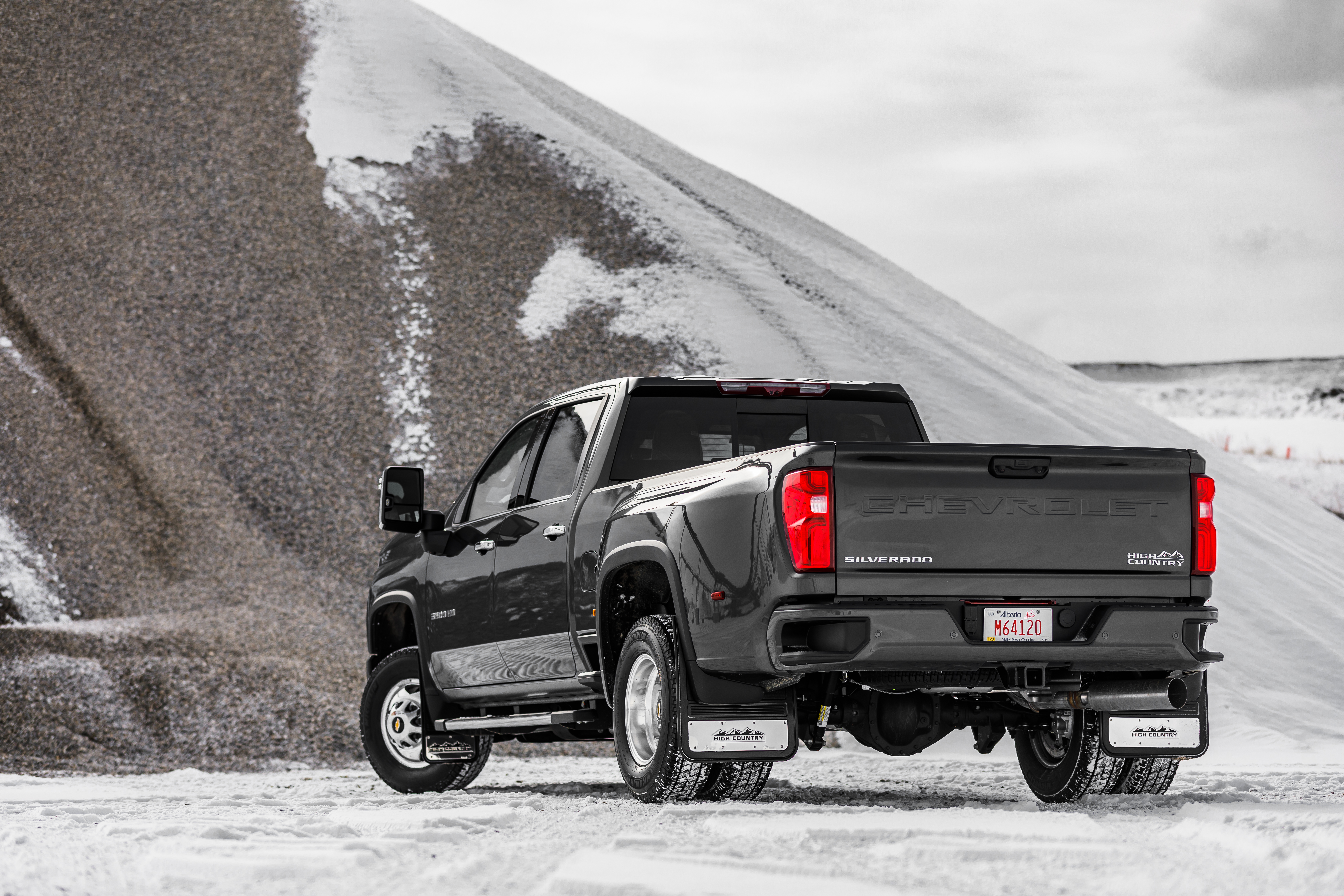 Скачать chevrolet silverado, chevrolet, автомобиль, черный, внедорожник, вид сзади обои на рабочий стол