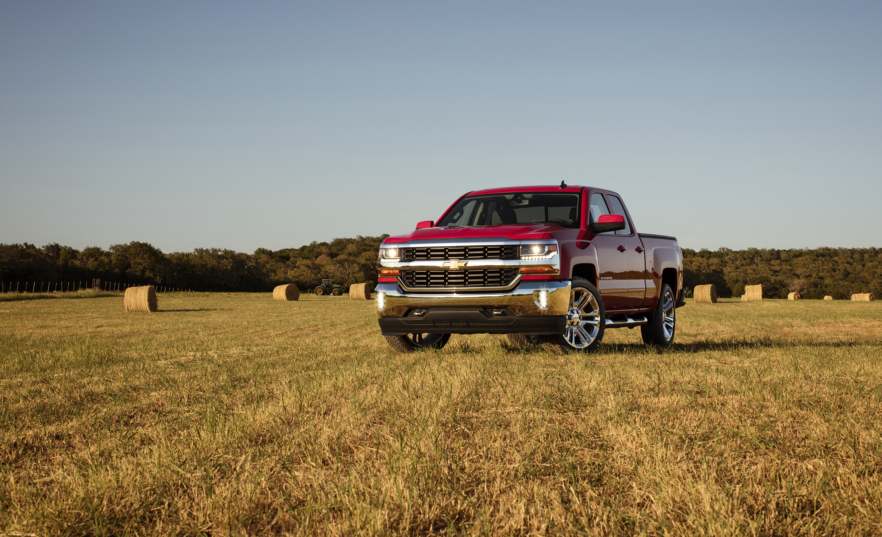 Скачать chevrolet, silverado, double cab, вид спереди обои на рабочий стол