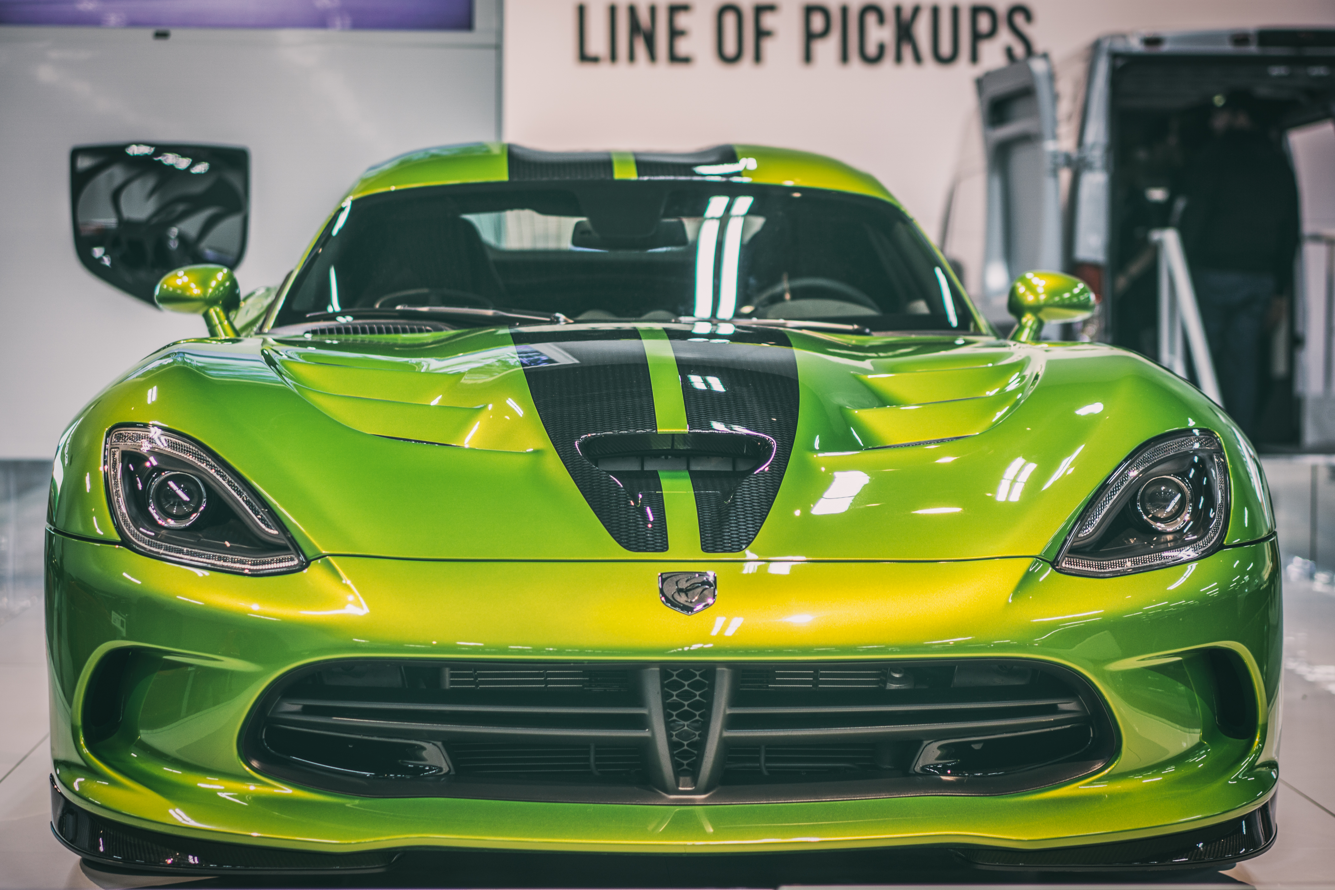 Скачать dodge viper, dodge, спорткар, вид спереди, motor show обои на рабочий стол