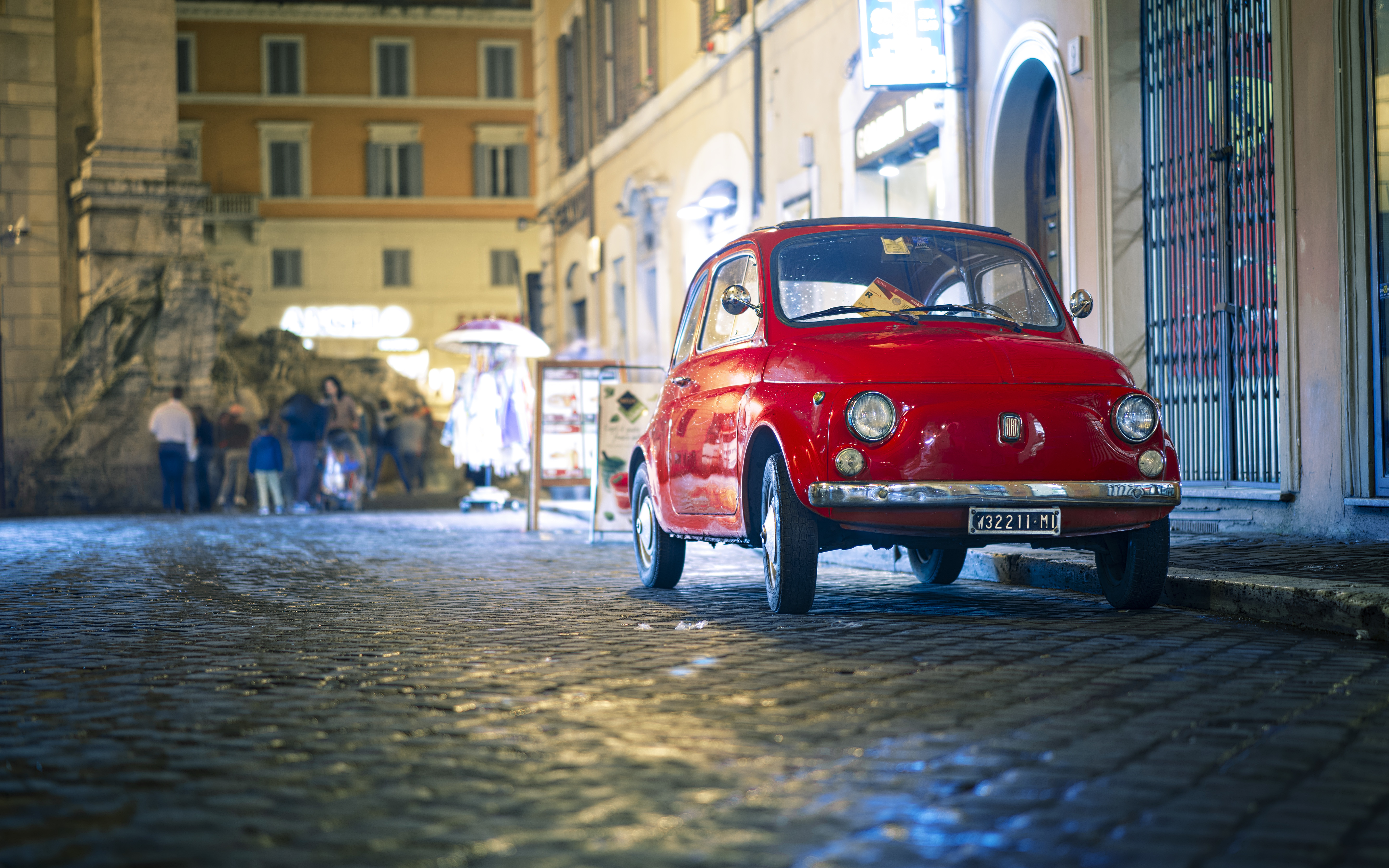 Скачать fiat, 500px, красный, вид спереди обои на рабочий стол