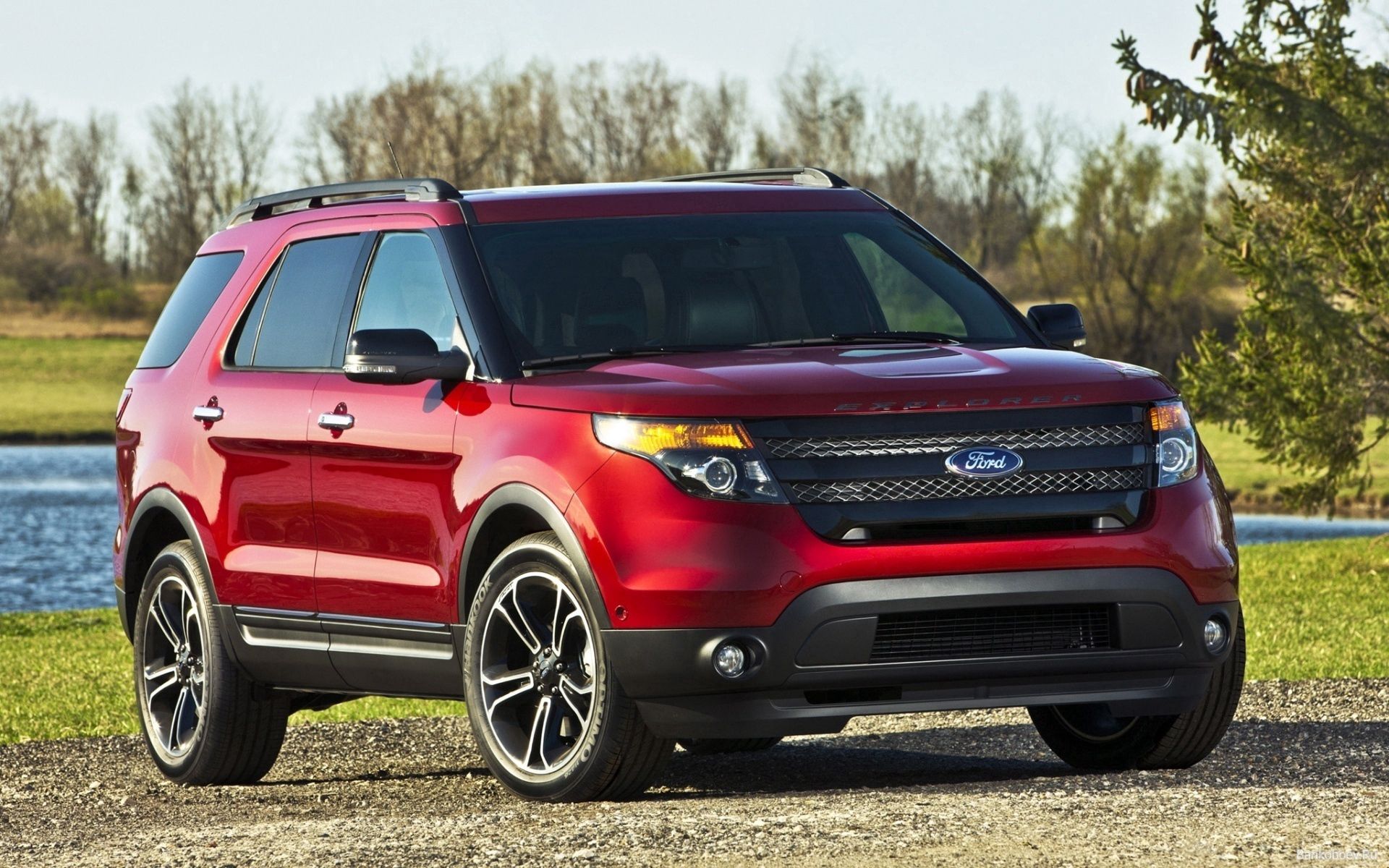 Скачать ford, ford explorer, форд эксплорер, авто, красный обои на рабочий стол