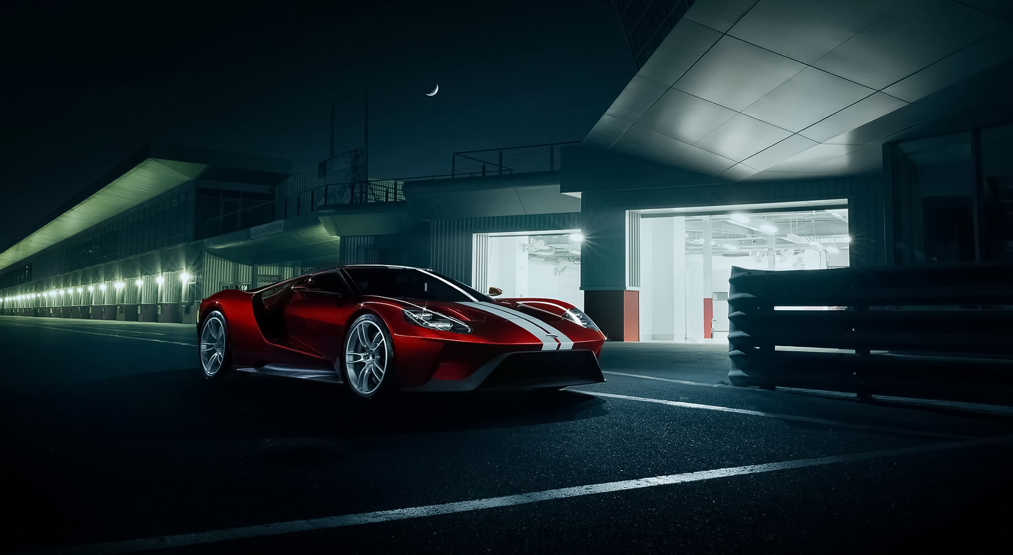 Скачать ford, gt, 2016, красный, вид сбоку обои на рабочий стол