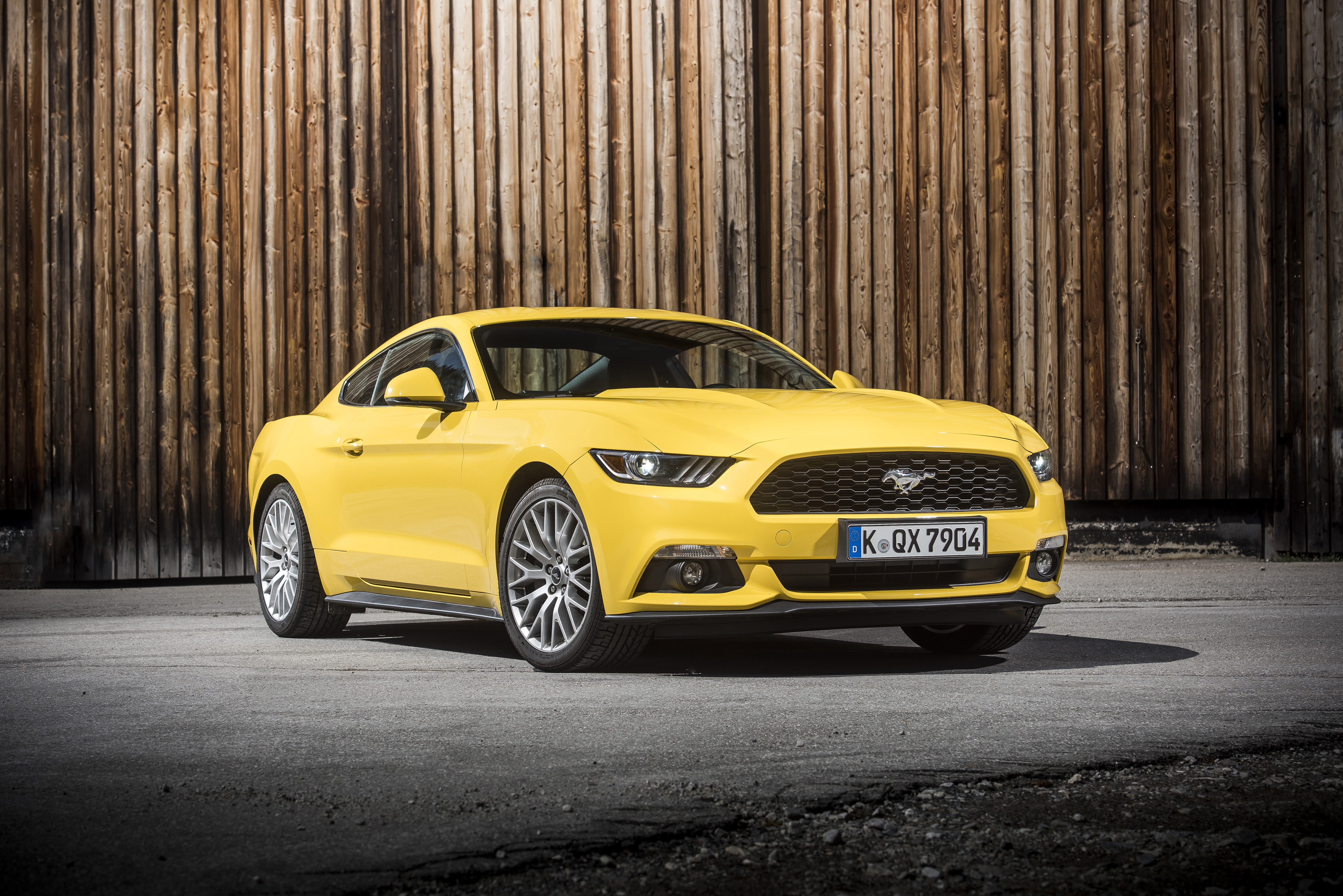 Скачать ford, mustang, gt, eu-spec, желтый, вид сбоку обои на рабочий стол