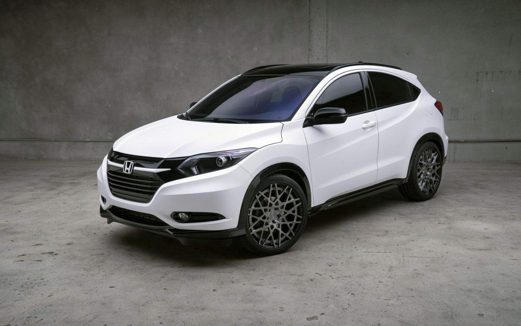 Скачать honda, hr-v, белый, вид сбоку обои на рабочий стол