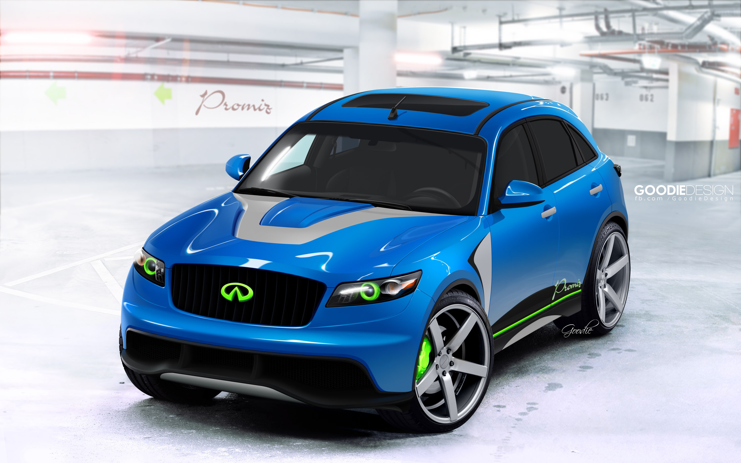 Скачать infiniti fx35, custom, promiz, tuning обои на рабочий стол