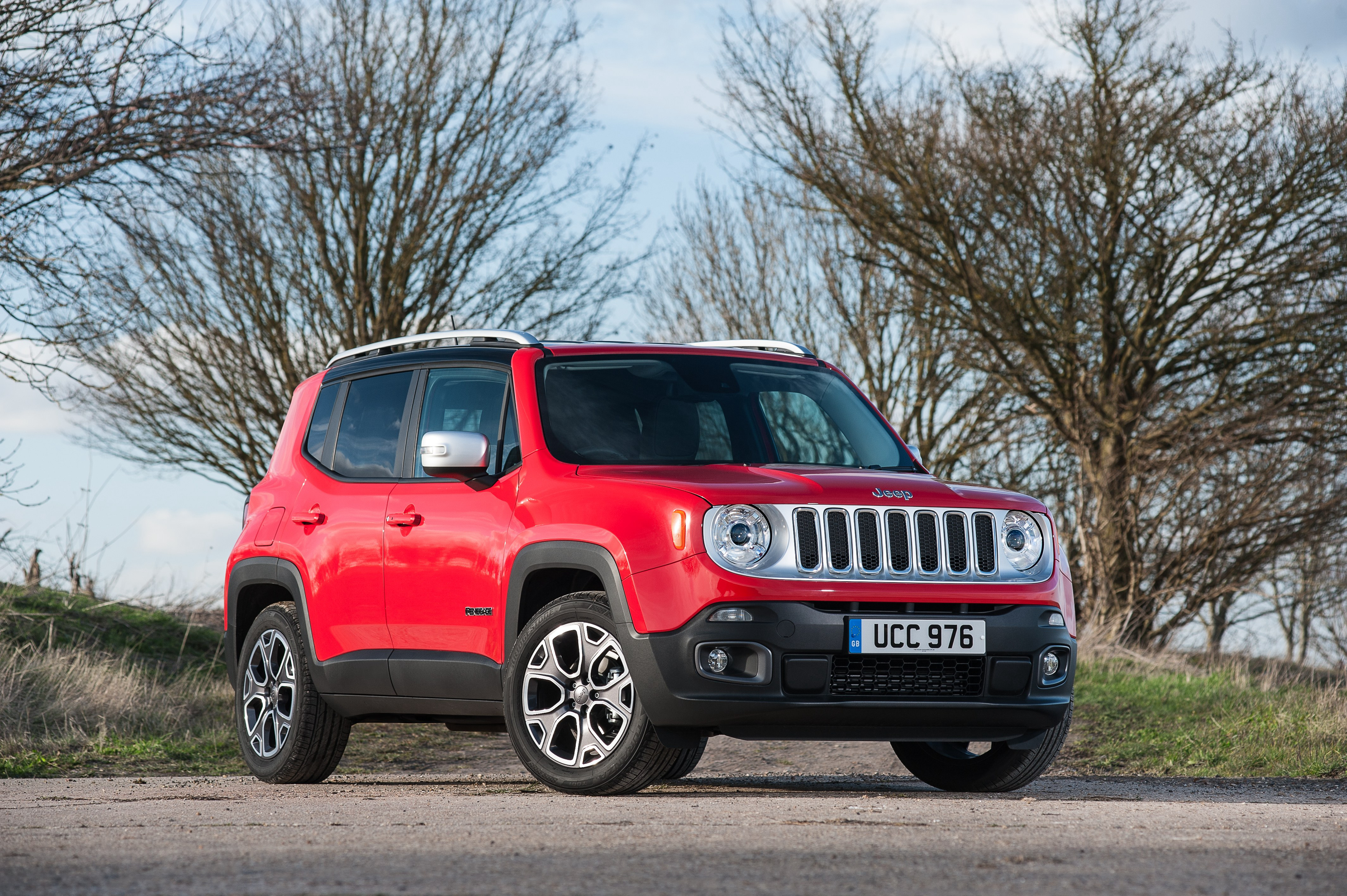 Скачать jeep, renegade, limited, uk-spec, красный, вид сбоку обои на рабочий стол