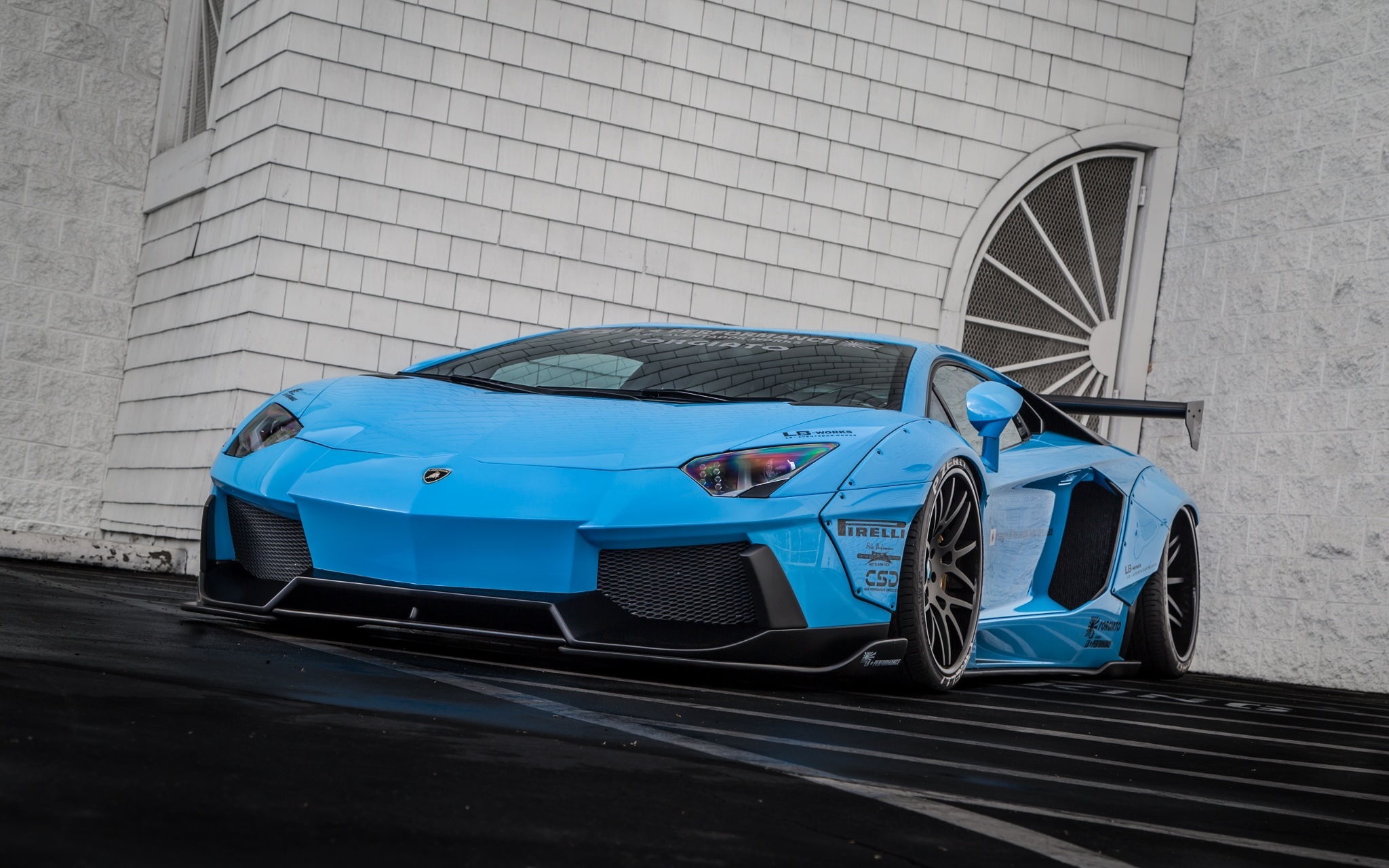 Скачать lamborghini, aventador, lp700-4, blue, front view обои на рабочий стол