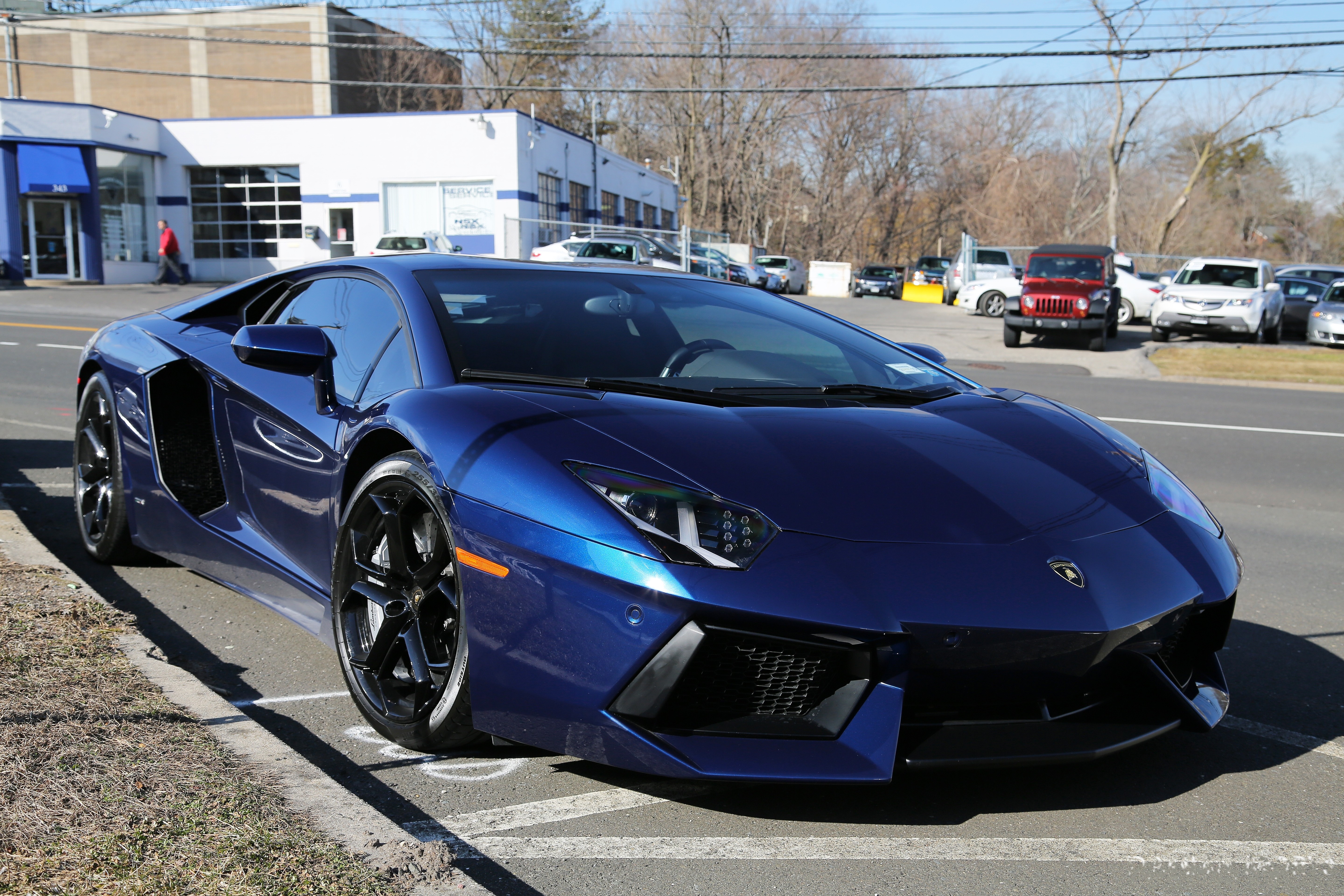 Скачать lamborghini aventador, синий, lamborghini обои на рабочий стол