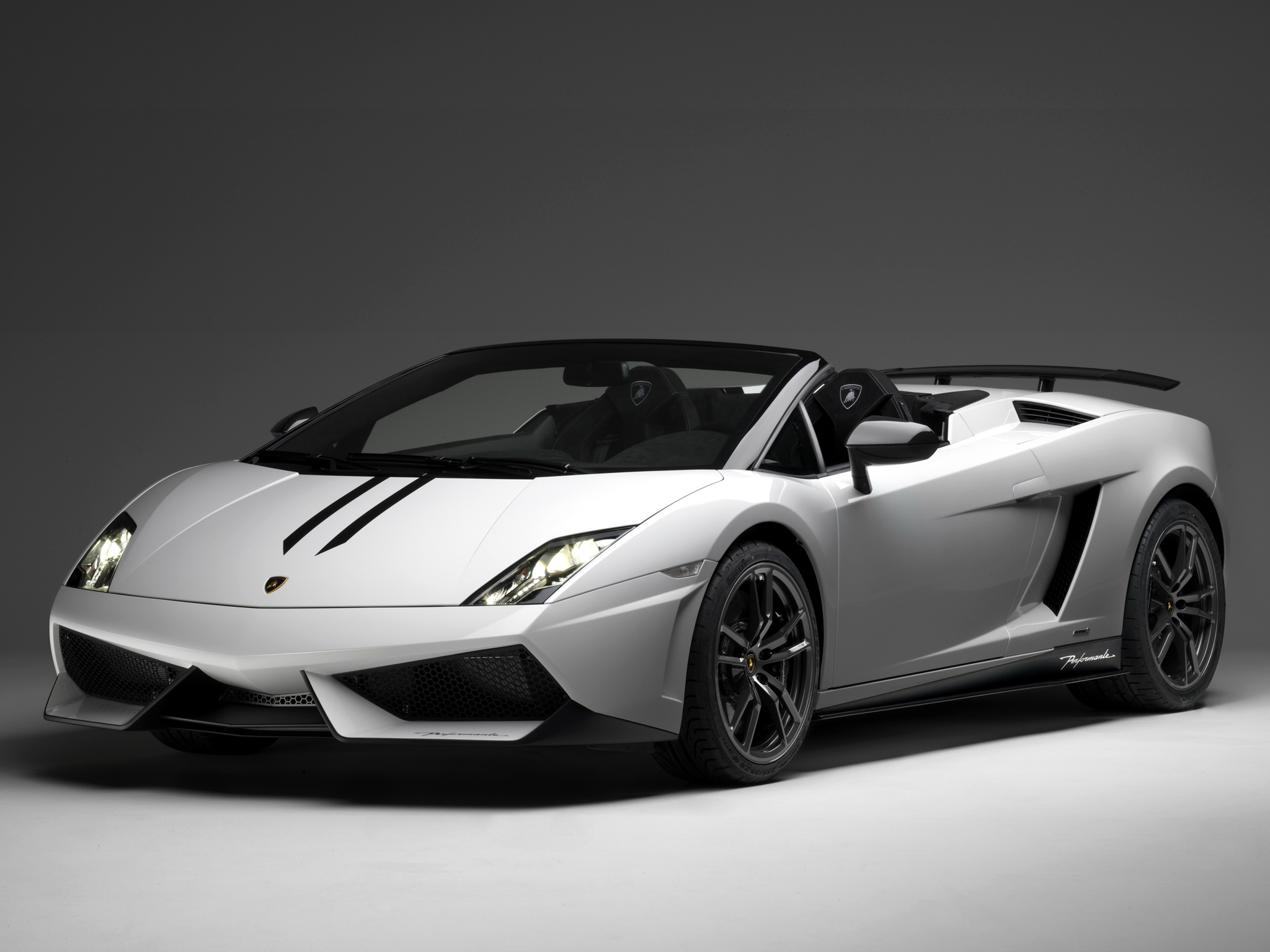 Скачать lamborghini, gallardo, lp570-4, spyder, белый обои на рабочий стол