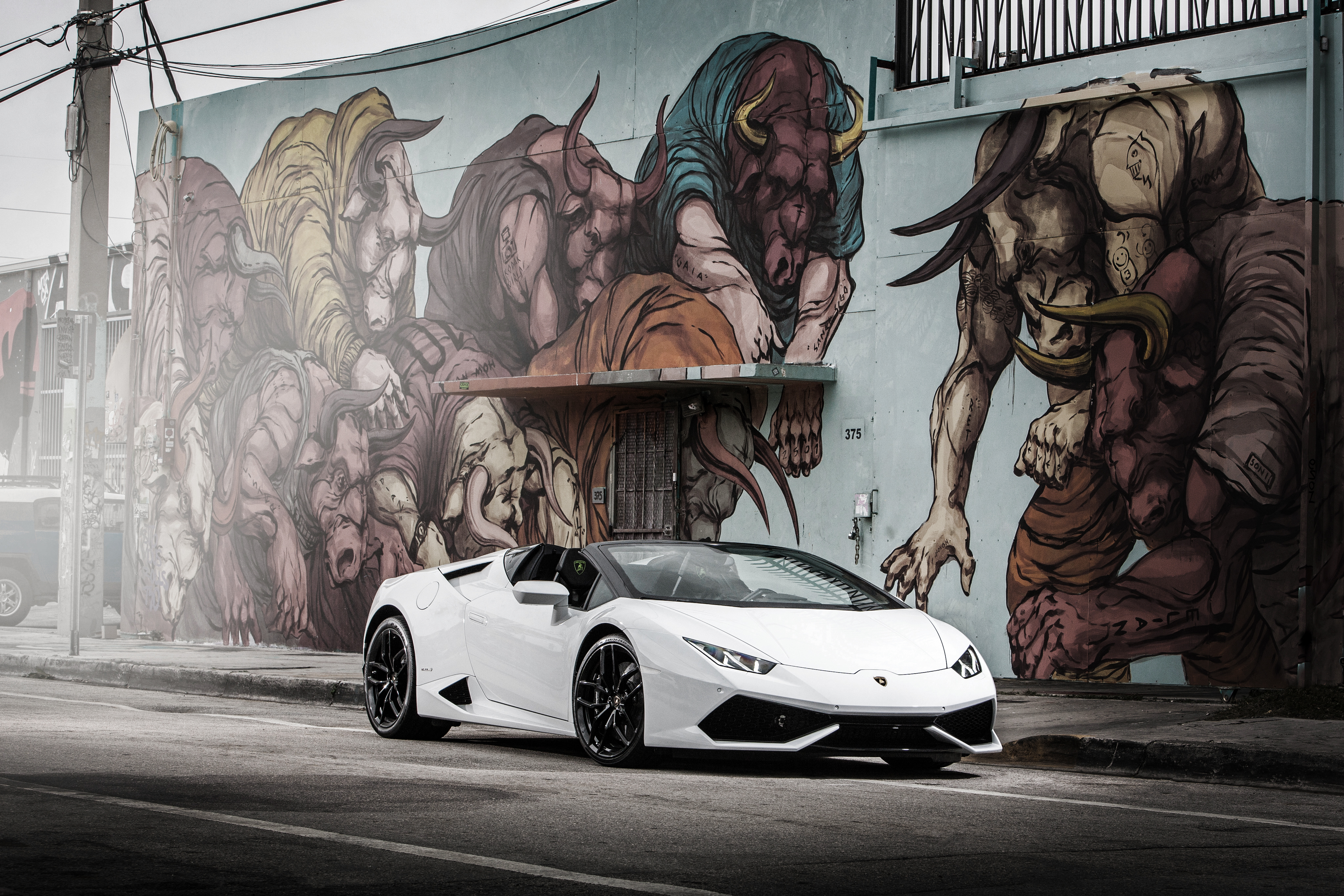 Скачать lamborghini, huracan, белый, вид сбоку обои на рабочий стол