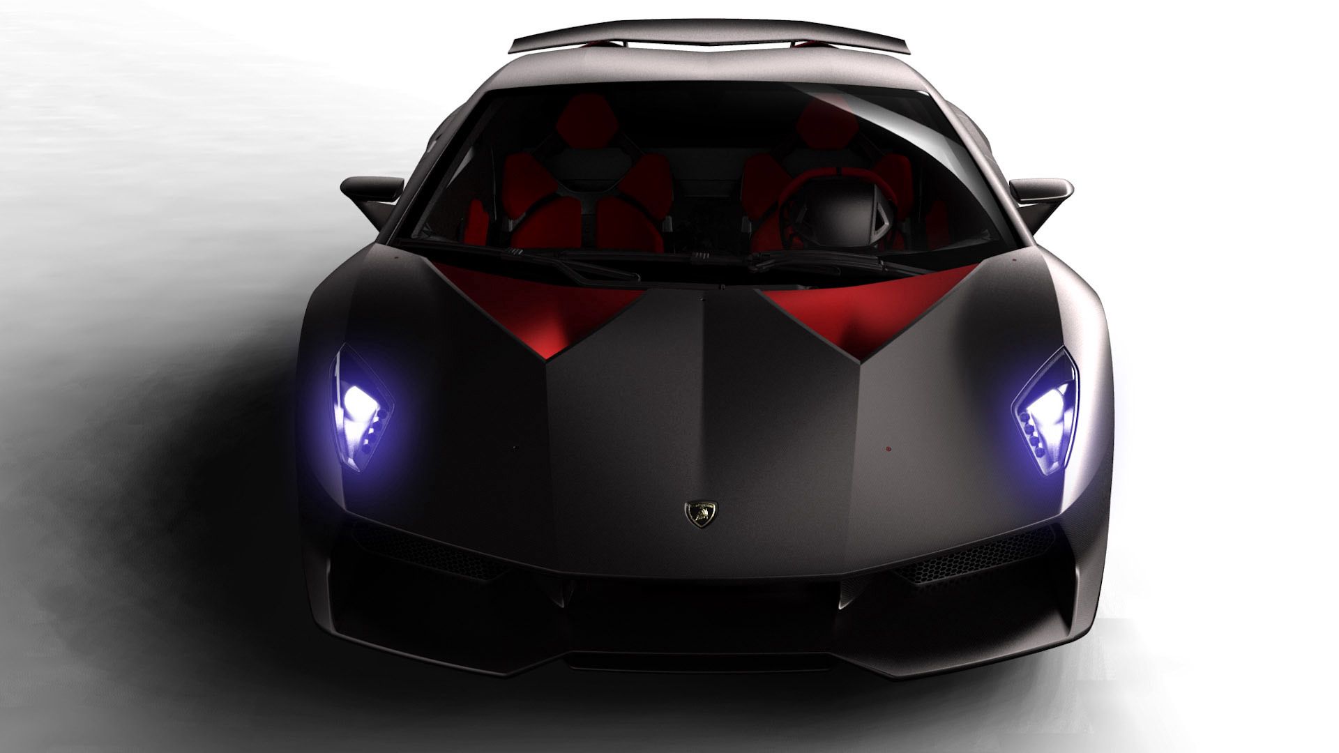 Скачать lamborghini, sesto elemento, черный, вид спереди обои на рабочий стол