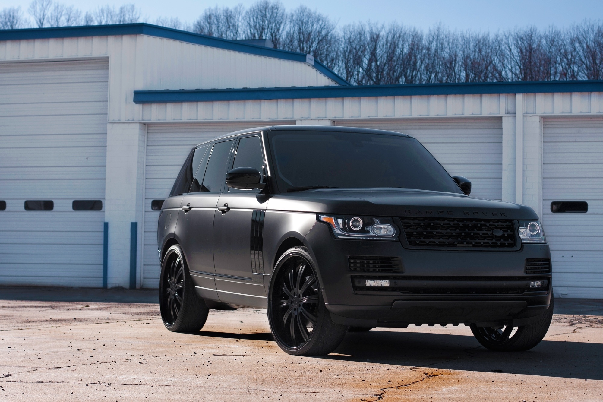 Скачать land rover, range rover, ленд ровер, black matte обои на рабочий стол