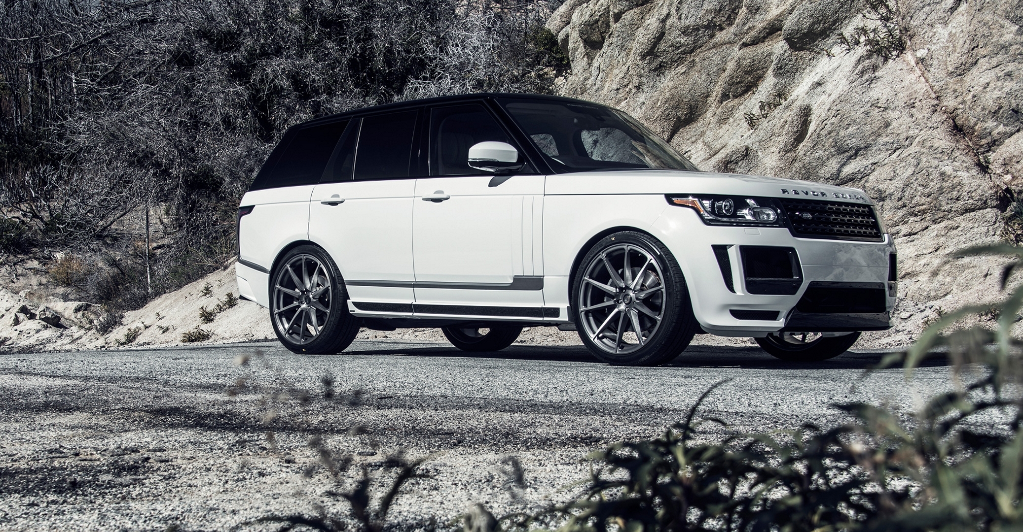 Скачать land rover, range rover, vogue, белый, вид сбоку обои на рабочий стол