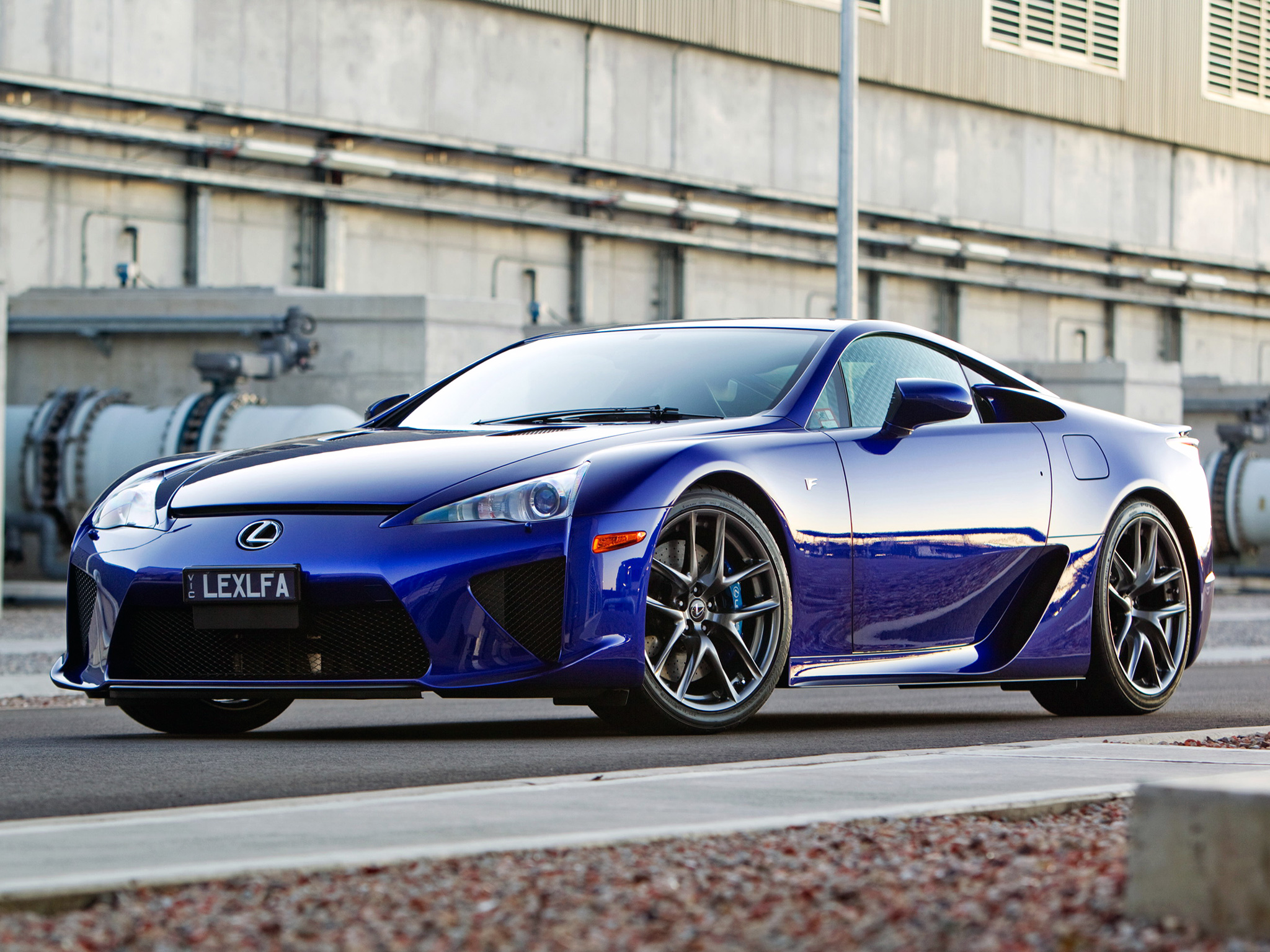 Скачать lexus, lfa, au-spec, синий, вид сбоку обои на рабочий стол