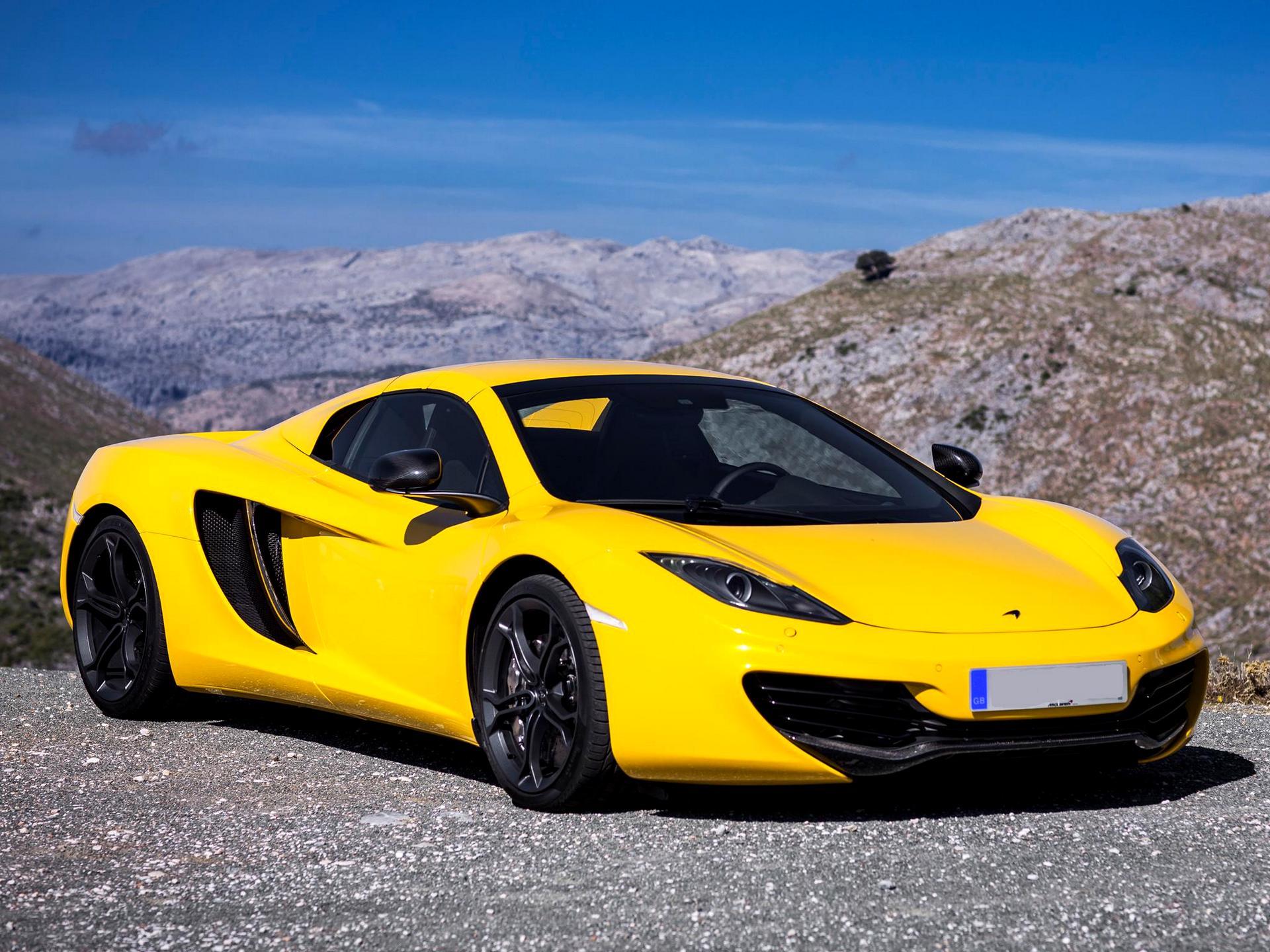 Скачать mclaren, mp4-12c, spider, 2012, new, автомобиль, желтый, макларен, спайдер, красивая, машина обои на рабочий стол