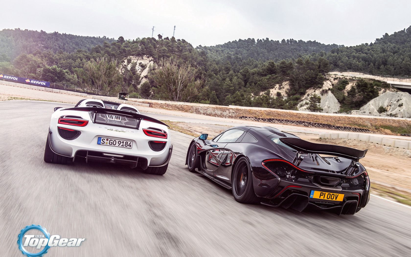 Скачать mclaren, p1, porsche, 918, top gear, spider, supercars обои на рабочий стол