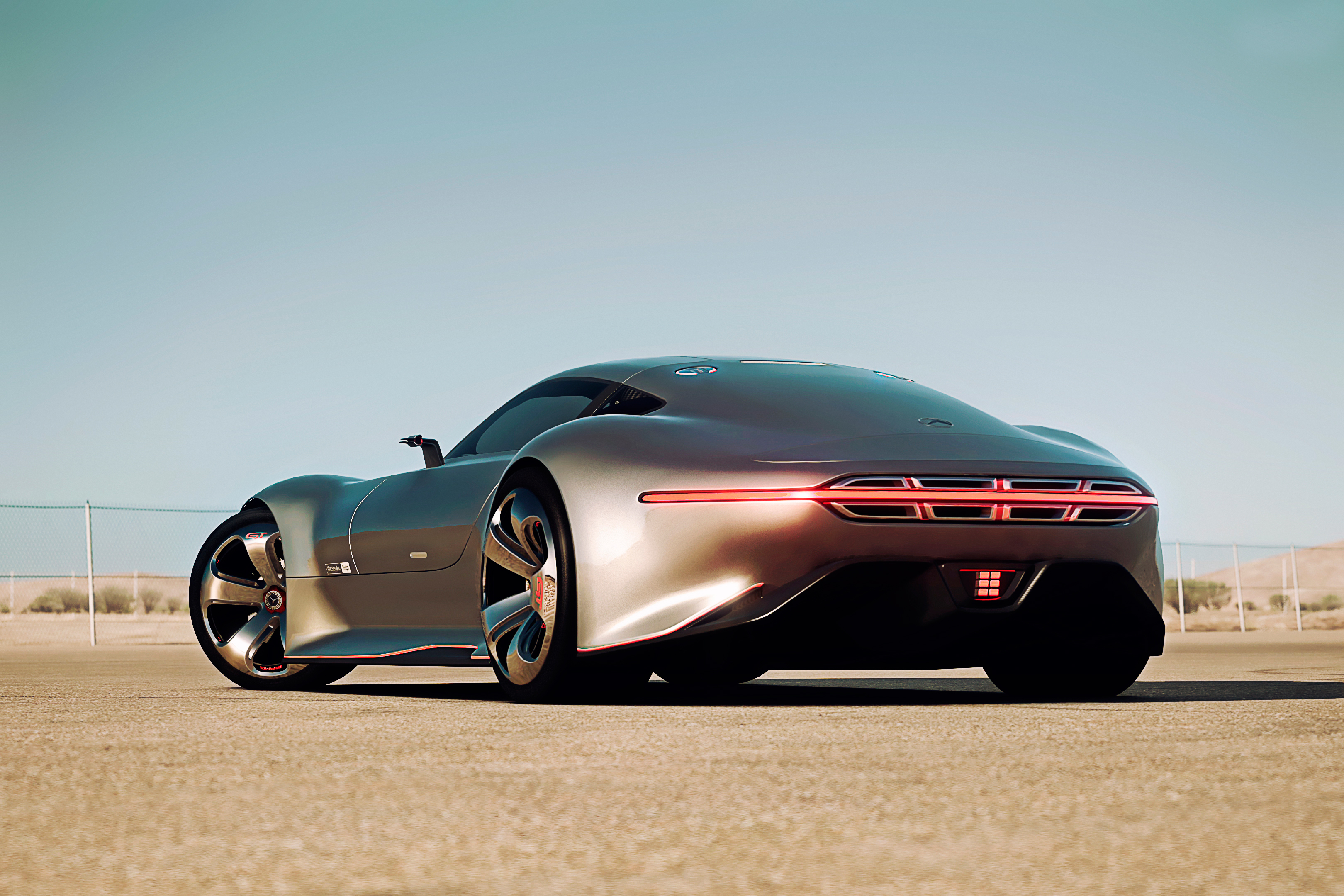 Скачать mercedes-benz, amg vision, gran turismo, silver stunner обои на рабочий стол